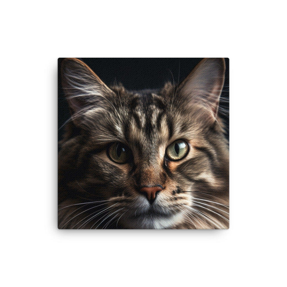 Cat Stare Thin Canvas by Visual Verse - Image 1