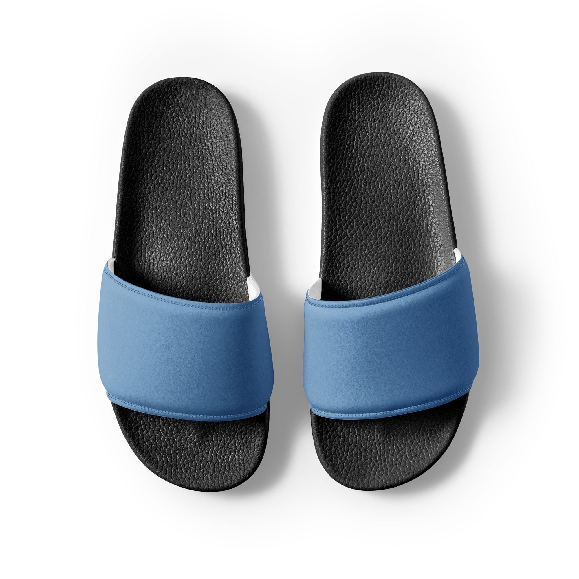 Cerulean Frost Color Men's Slides by Visual Verse - Image 2