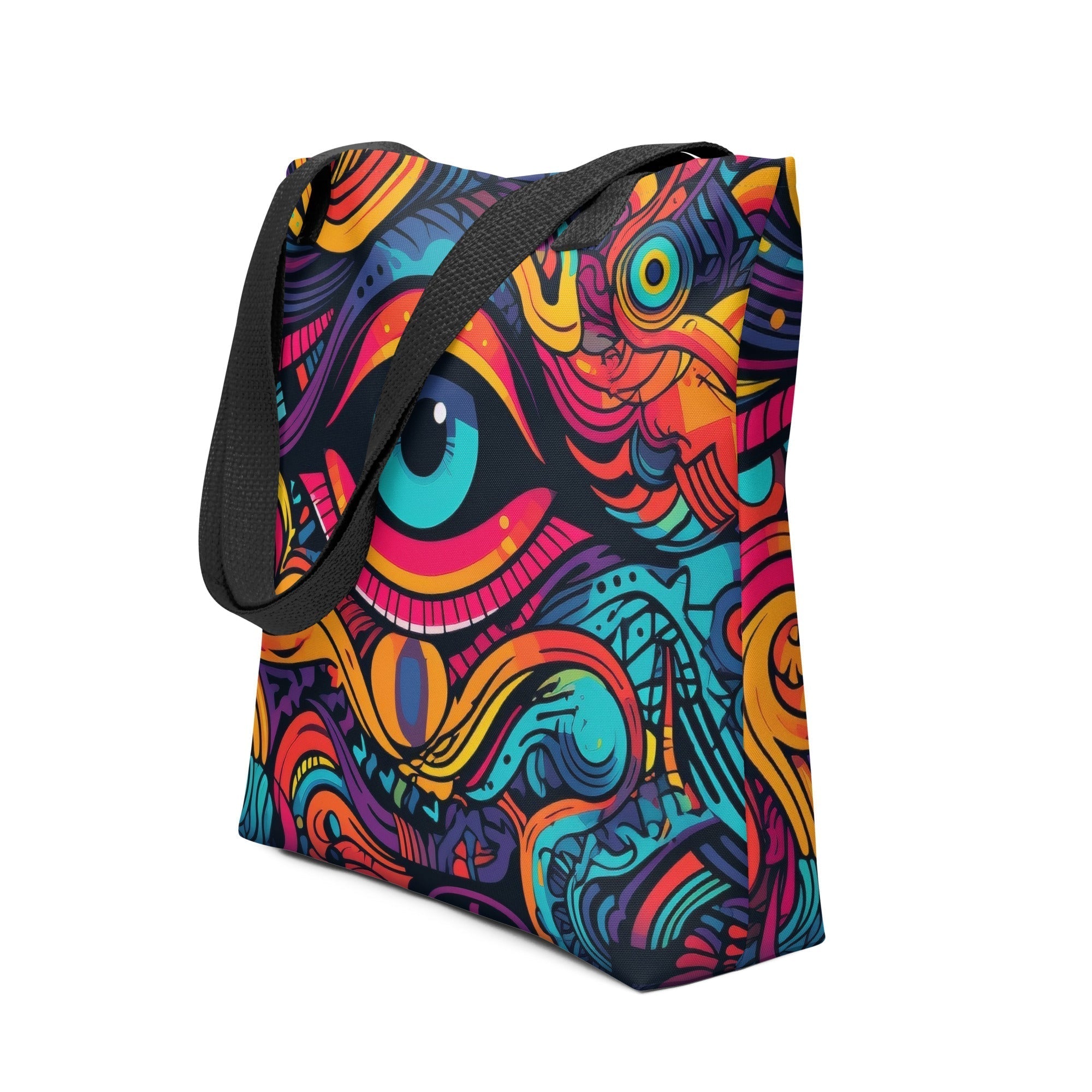 Chaotic Doodle Abstract Tote Bag by Visual Verse - Image 1