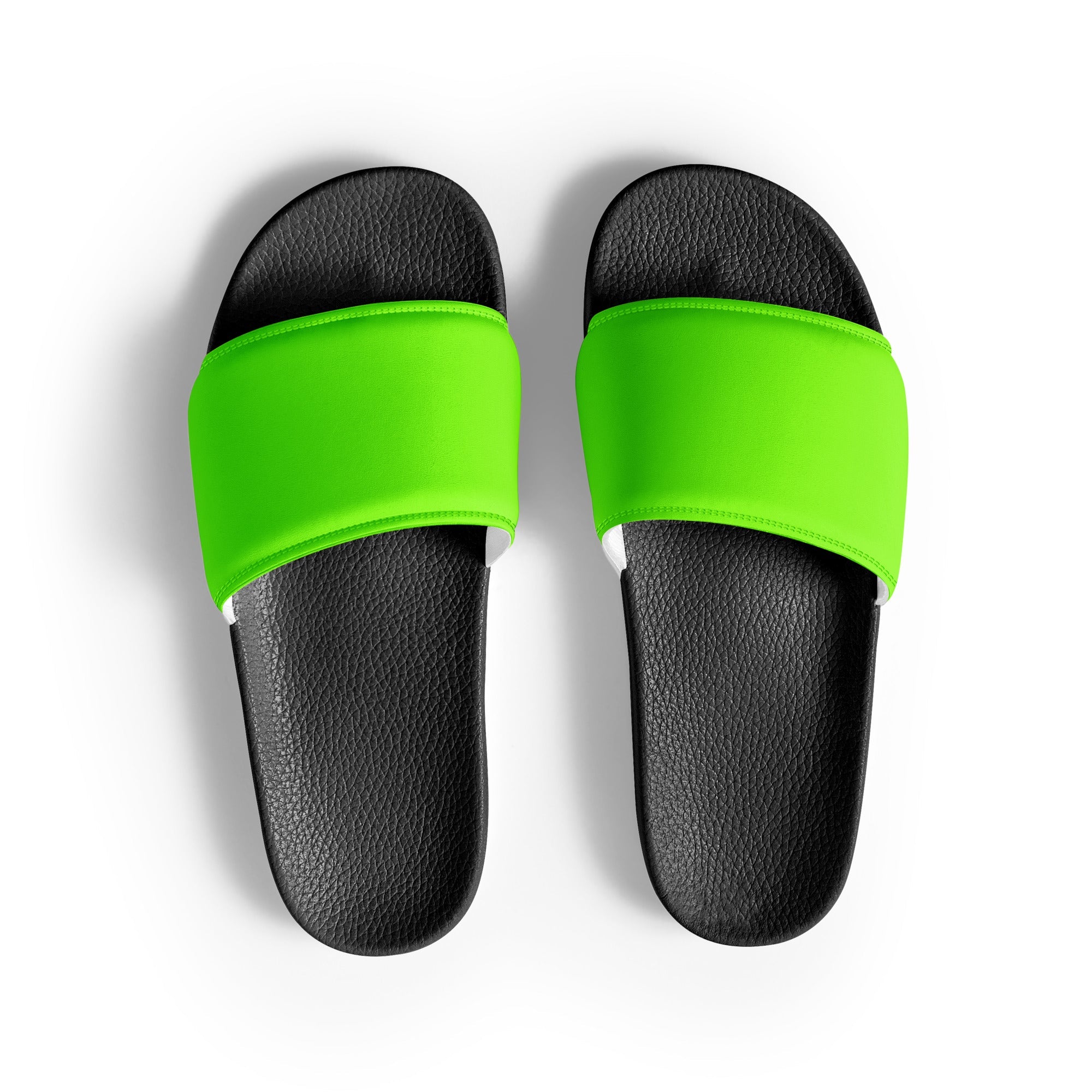 Chartreuse Color Men's Slides by Visual Verse - Image 1