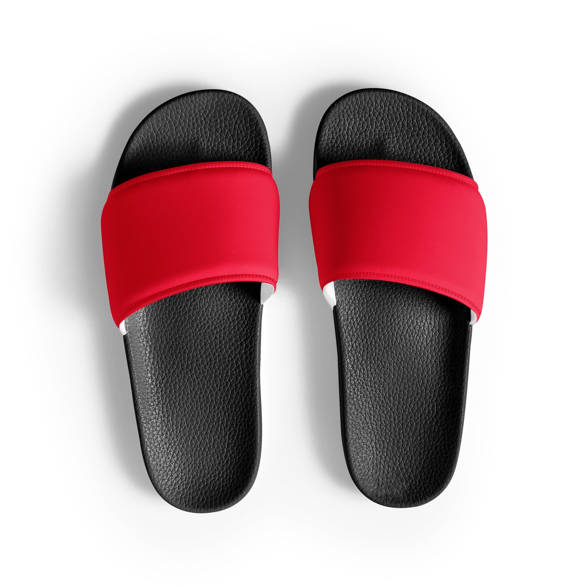 Cherry Red Color Men's Slides by Visual Verse - Image 1