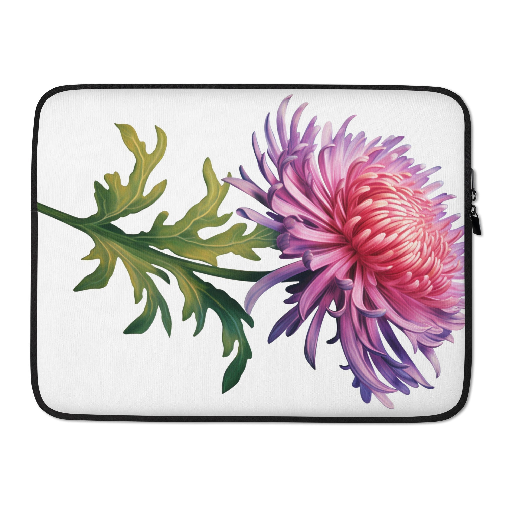 China Aster Flower Laptop Sleeve by Visual Verse - Image 1