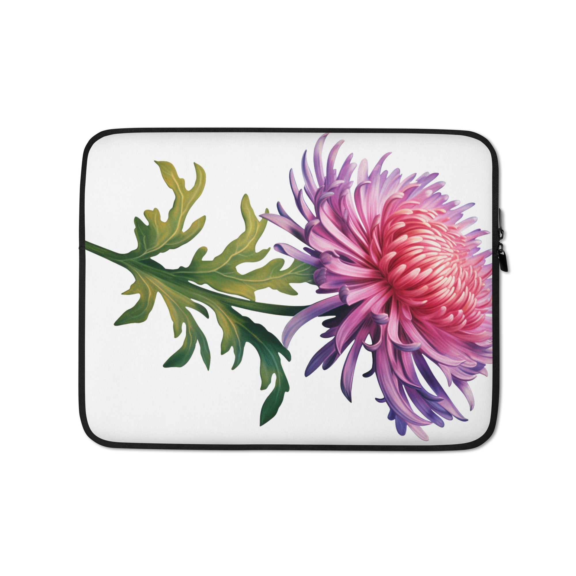 China Aster Flower Laptop Sleeve by Visual Verse - Image 2