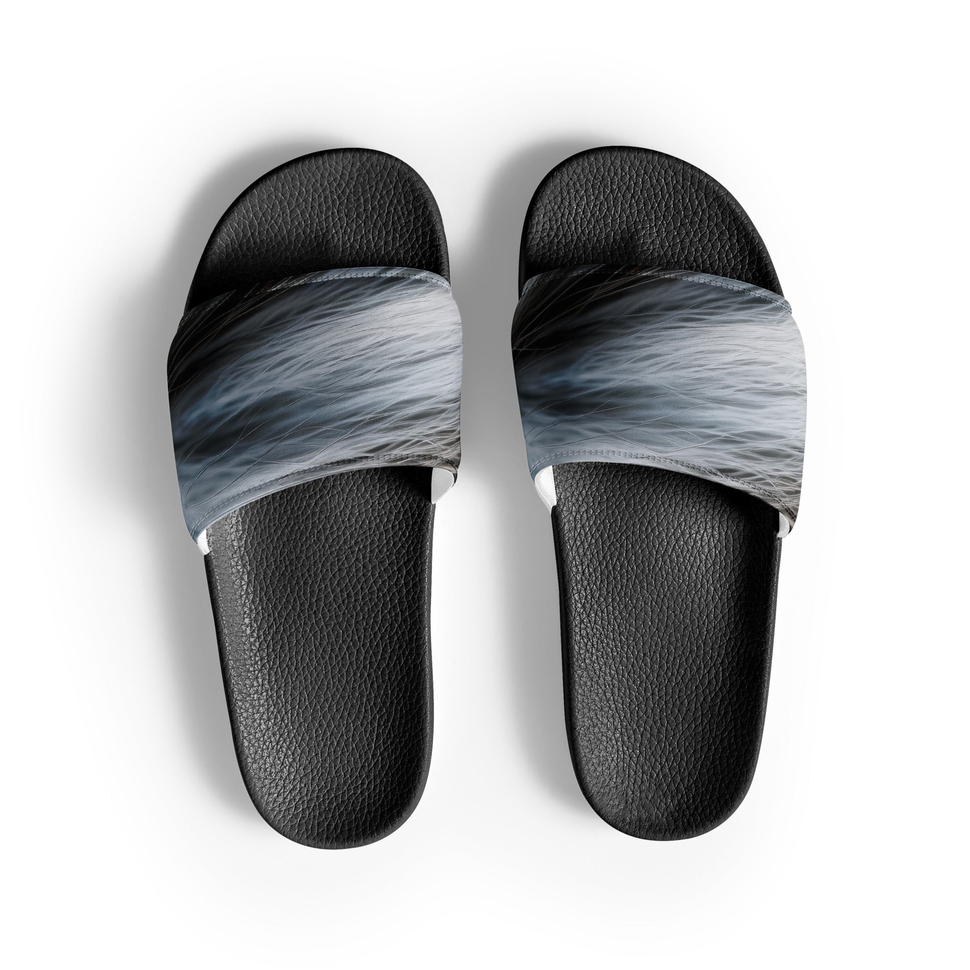 Chinchilla Fur Men's Slides by Visual Verse - Image 1