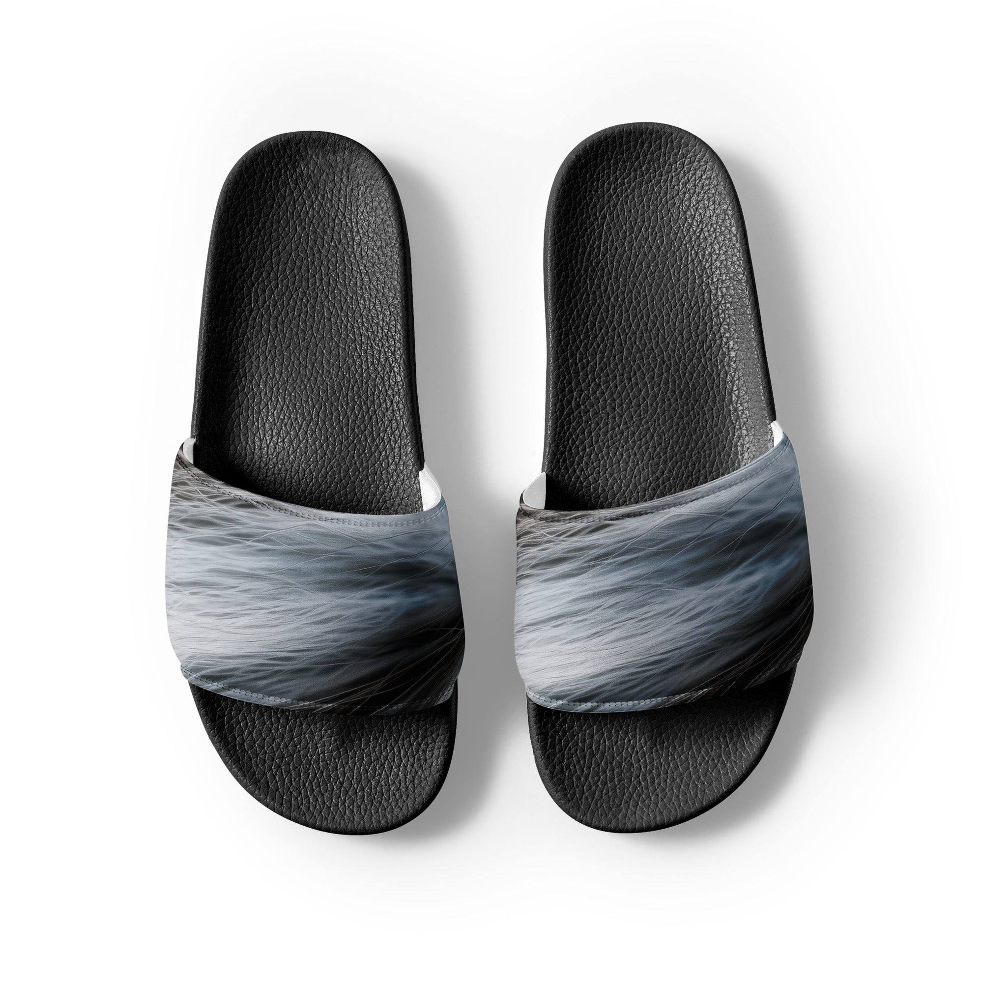 Chinchilla Fur Men's Slides by Visual Verse - Image 2