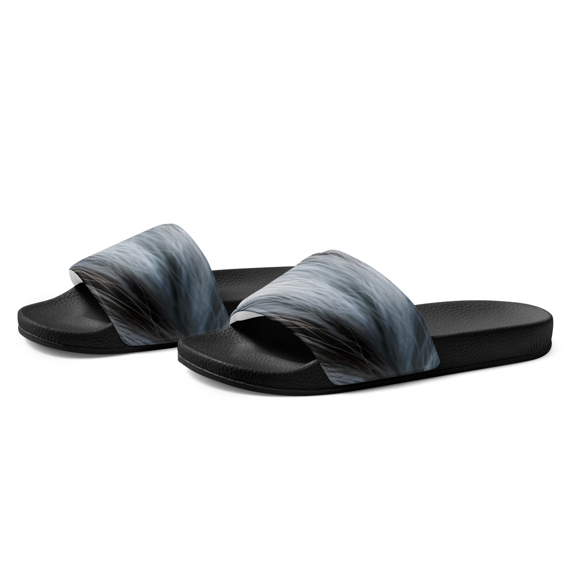 Chinchilla Fur Men's Slides by Visual Verse - Image 3