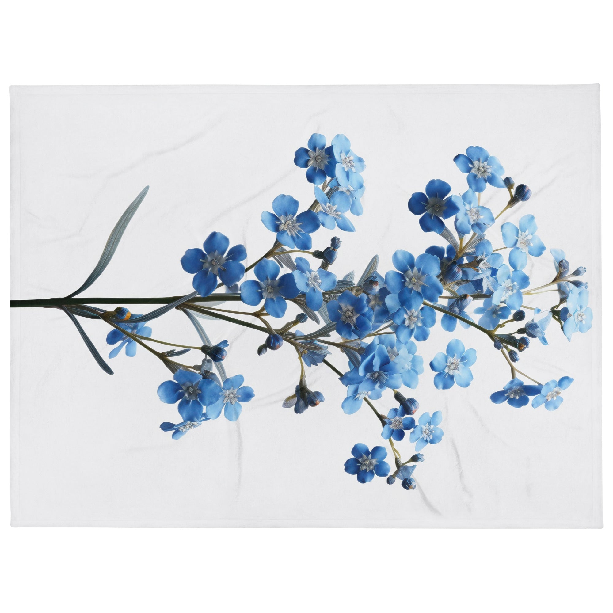 Chinese Forget-Me-Not Flower Blanket by Visual Verse - Image 1