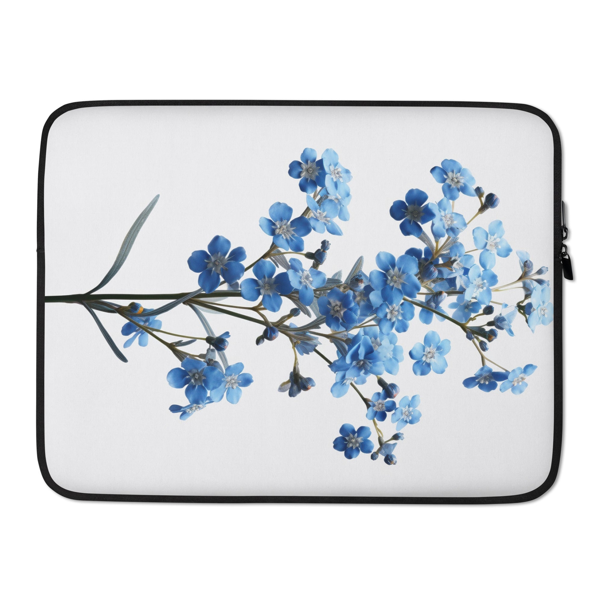 Chinese Forget-Me-Not Flower Laptop Sleeve by Visual Verse - Image 1