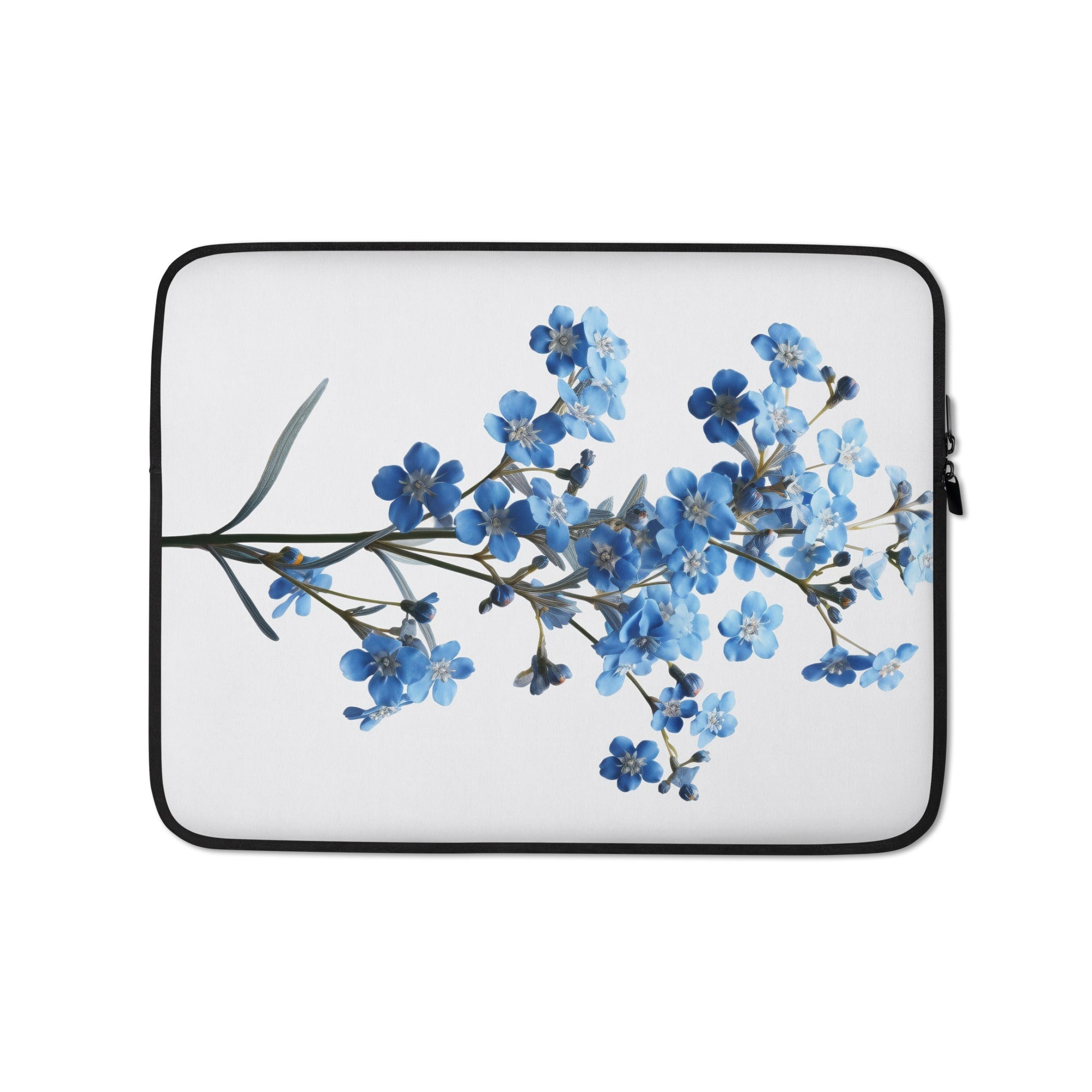 Chinese Forget-Me-Not Flower Laptop Sleeve by Visual Verse - Image 2