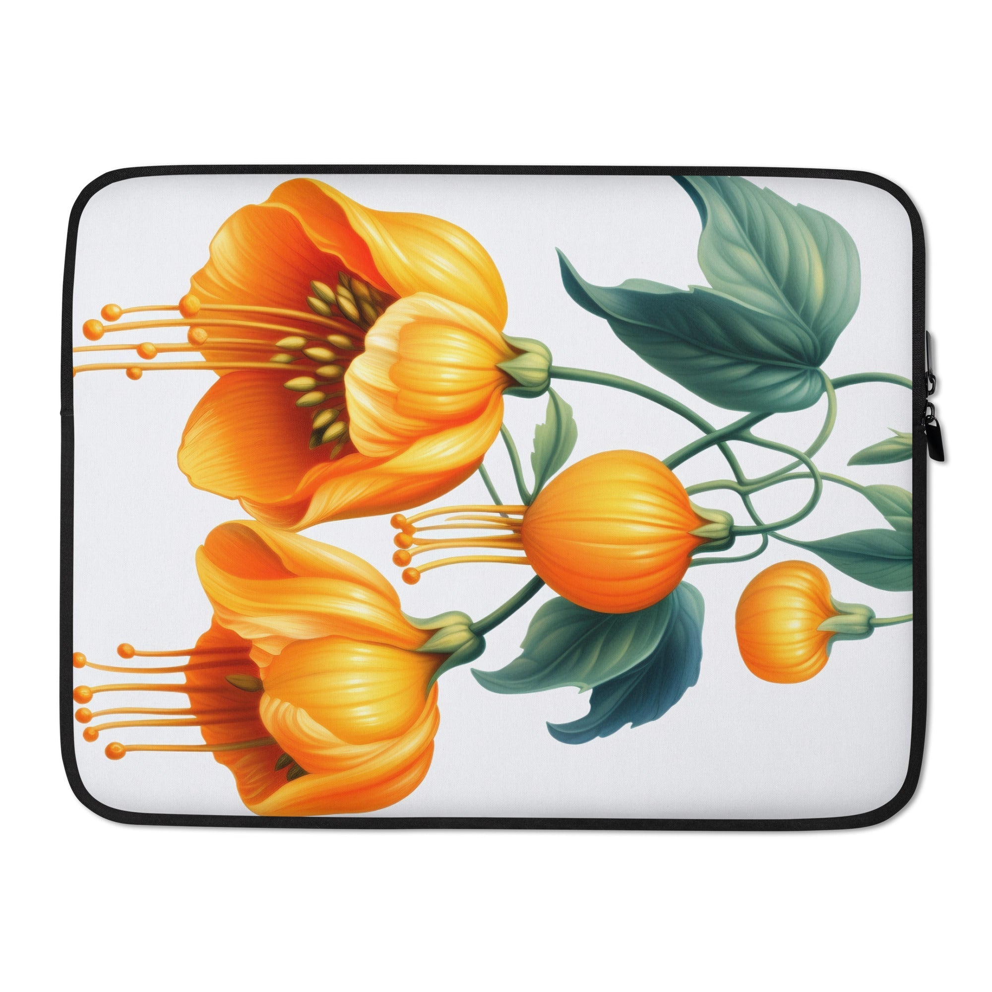 Chinese Lantern Flower Laptop Sleeve by Visual Verse - Image 1