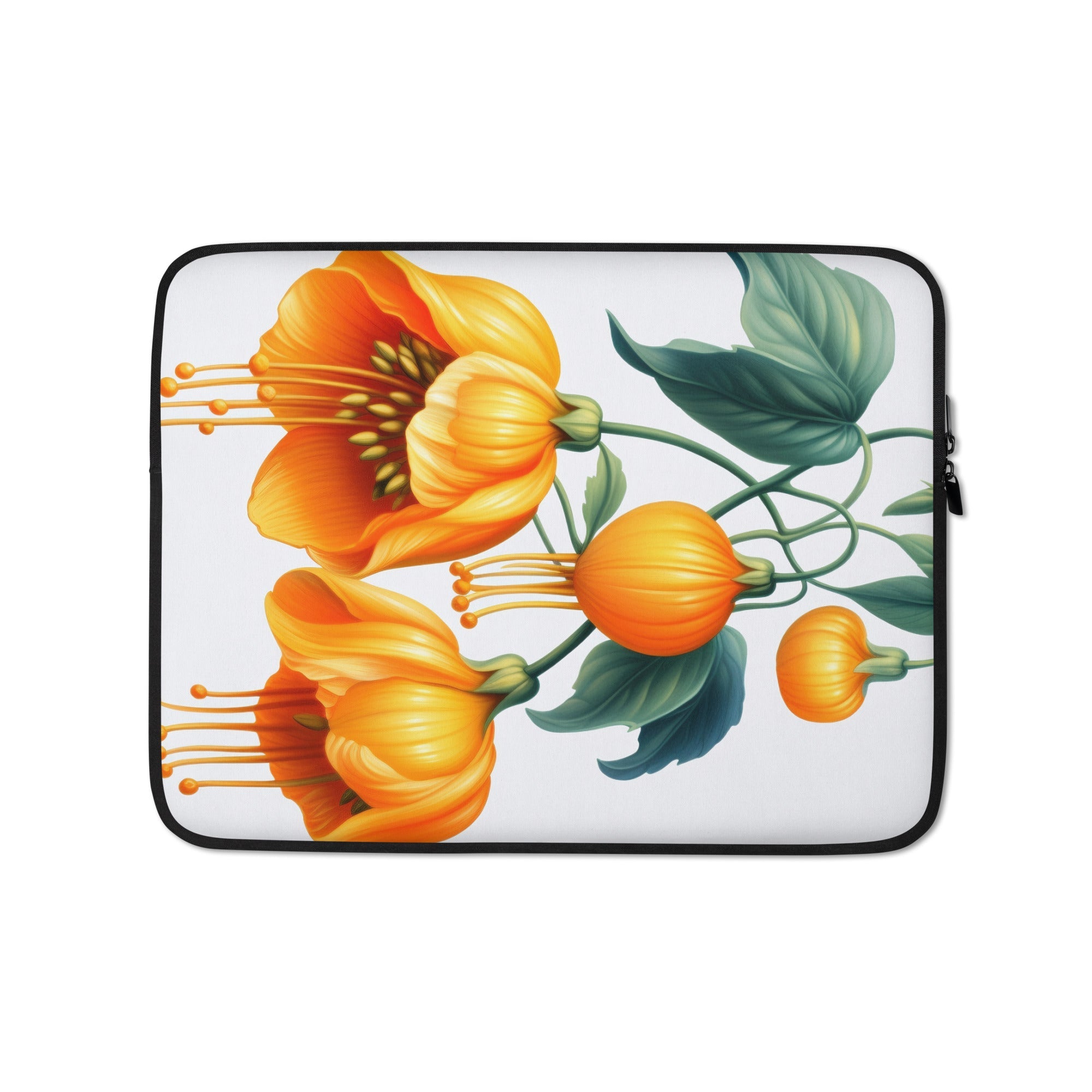 Chinese Lantern Flower Laptop Sleeve by Visual Verse - Image 2