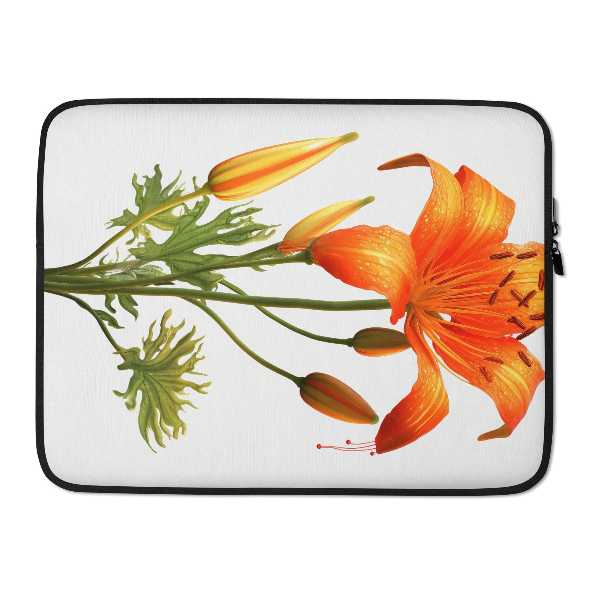 Chinese Lantern Lily Flower Laptop Sleeve by Visual Verse - Image 1