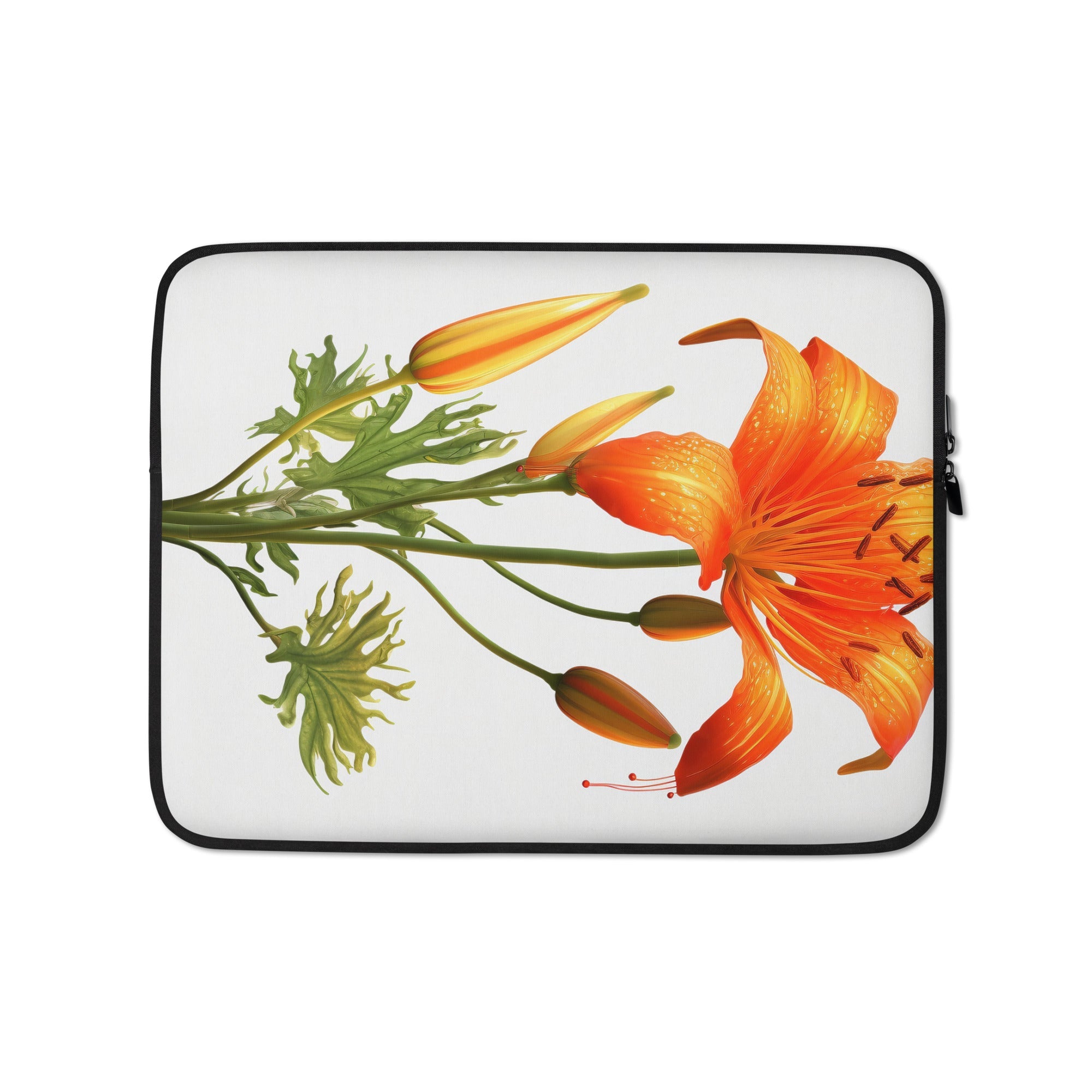 Chinese Lantern Lily Flower Laptop Sleeve by Visual Verse - Image 2