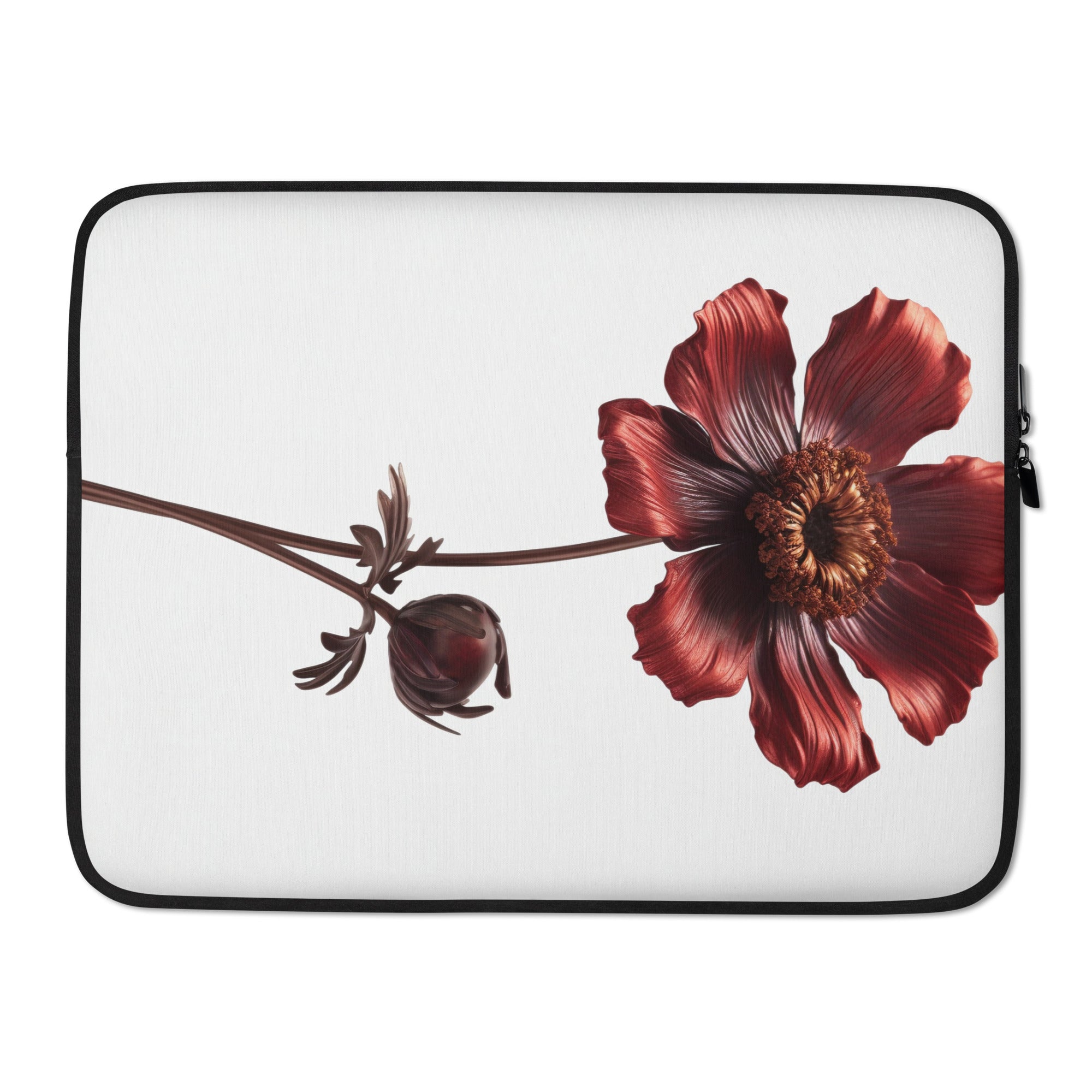 Chocolate Cosmos Flower Laptop Sleeve by Visual Verse - Image 1