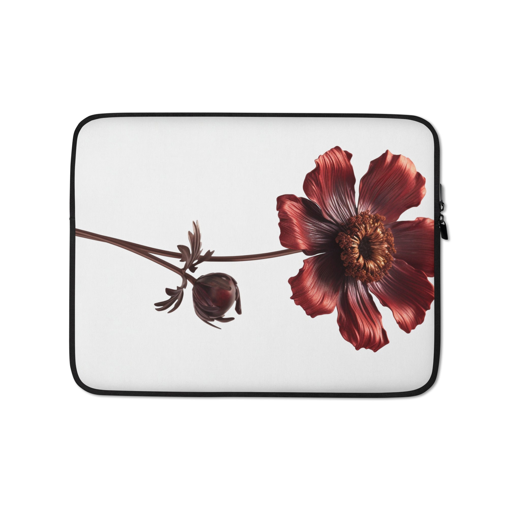 Chocolate Cosmos Flower Laptop Sleeve by Visual Verse - Image 2