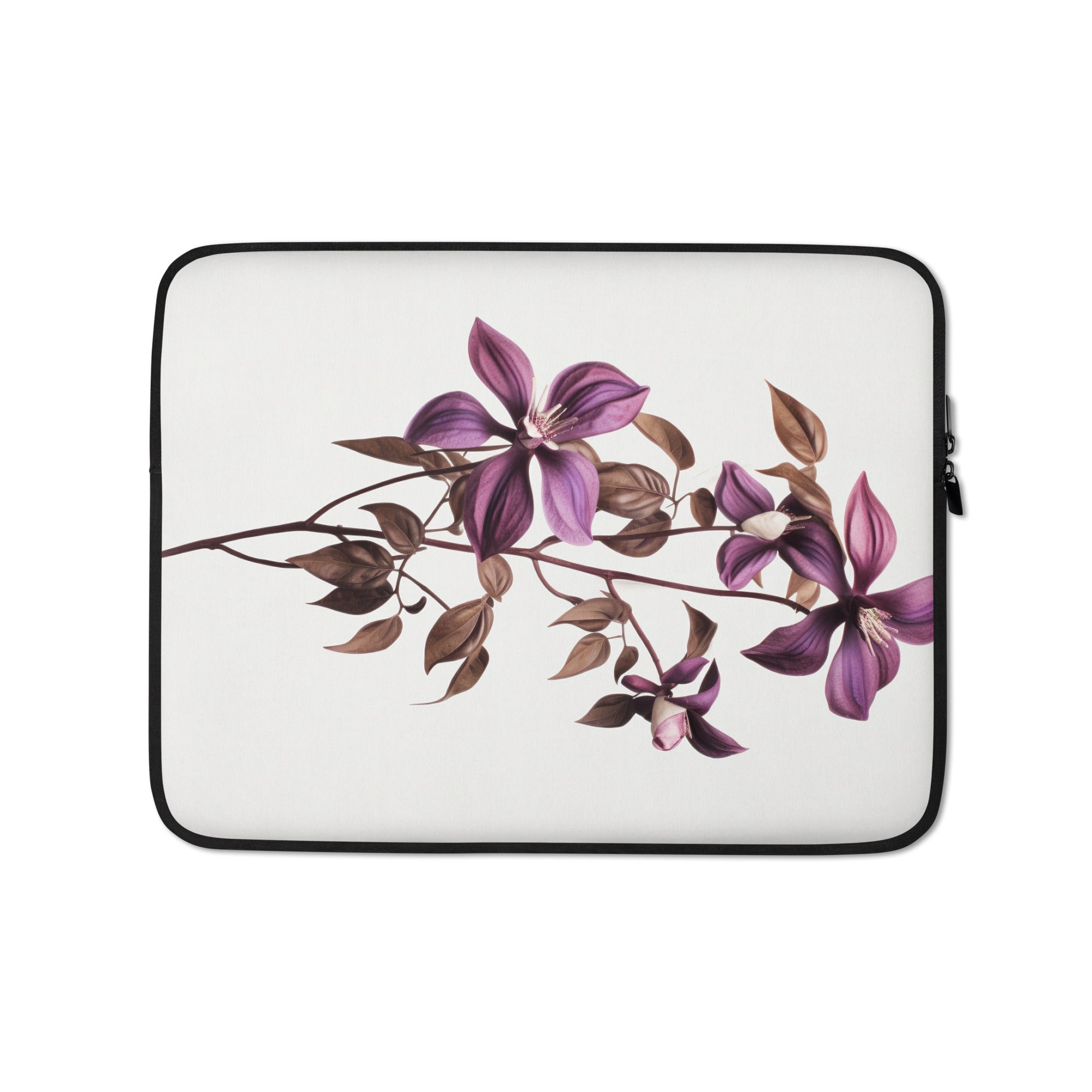 Chocolate Vine Flower Laptop Sleeve by Visual Verse - Image 2