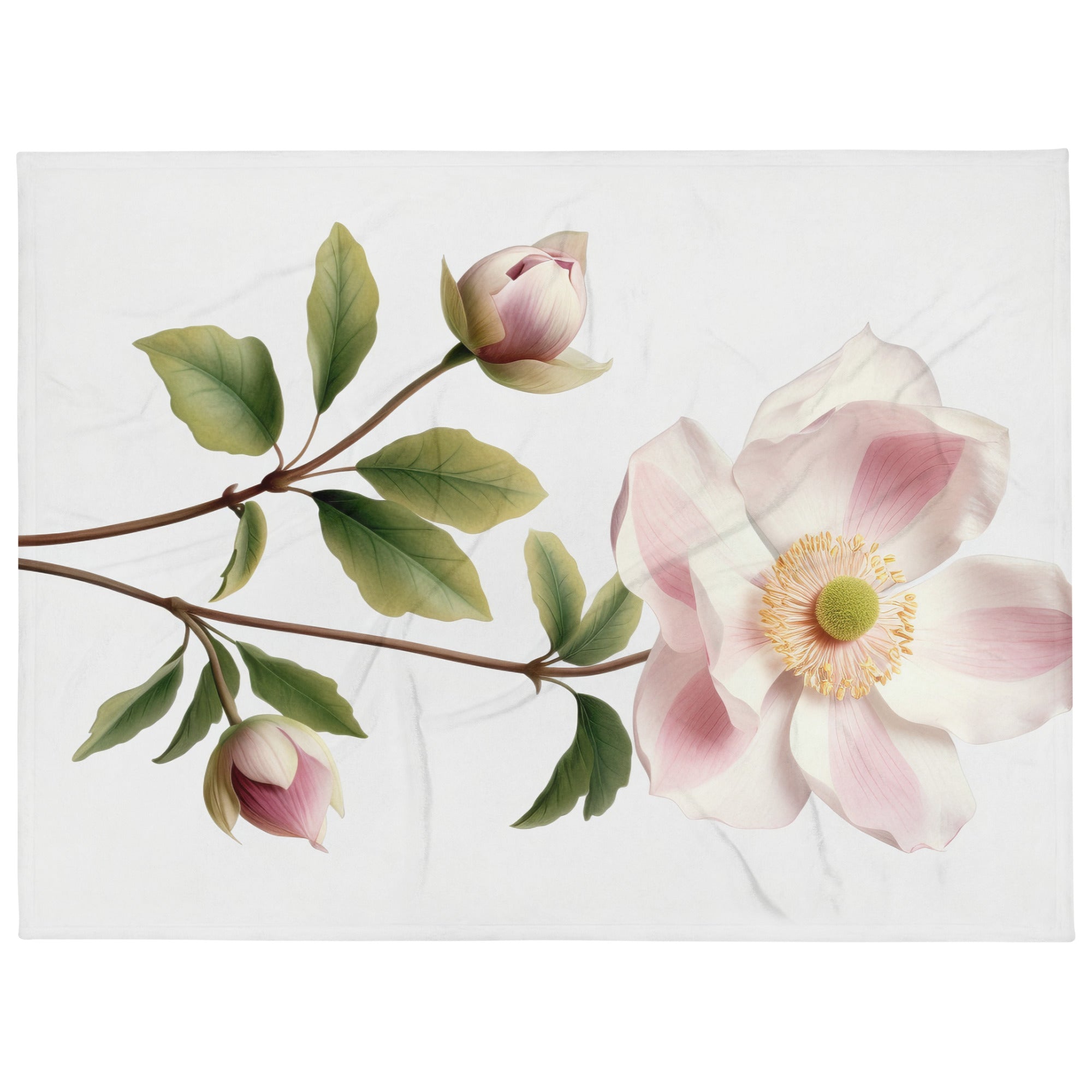 Christmas Rose Flower Blanket by Visual Verse - Image 1