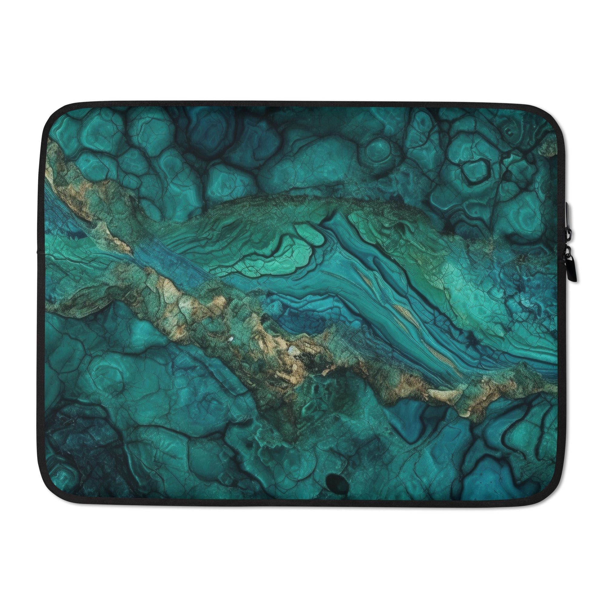 Chrysocolla Rock Laptop Sleeve by Visual Verse - Image 1