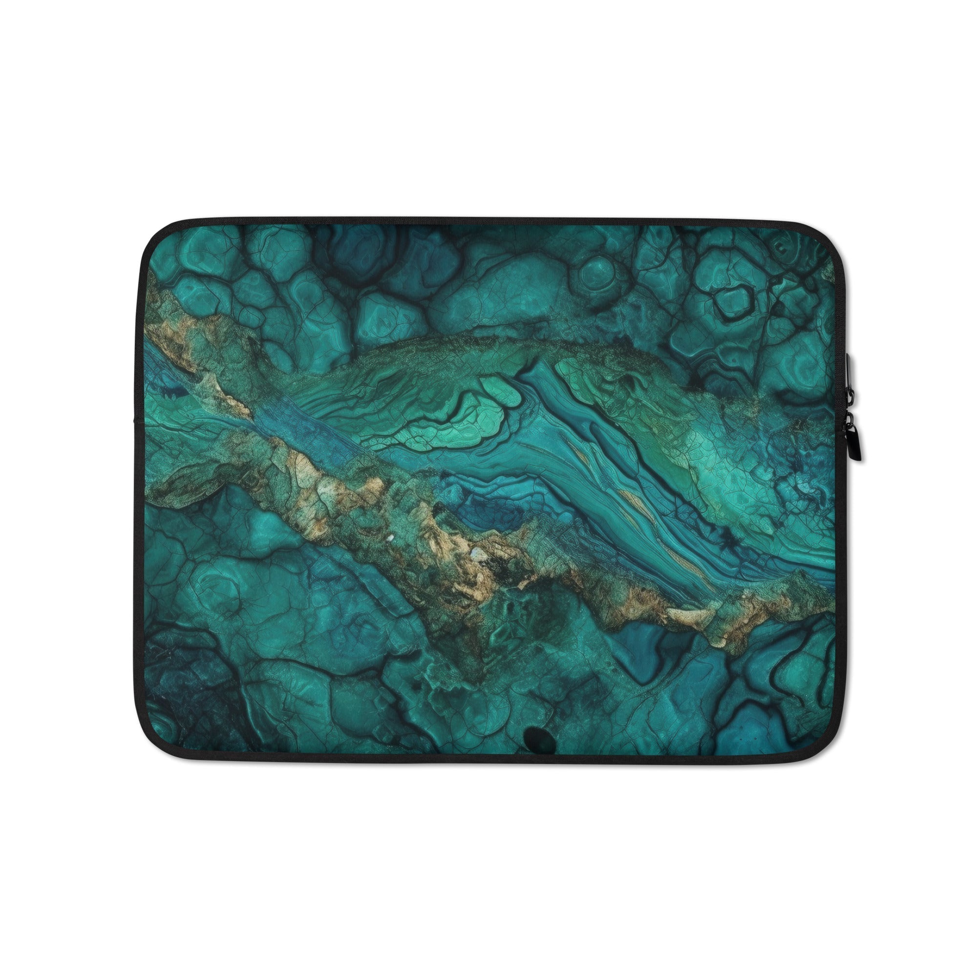 Chrysocolla Rock Laptop Sleeve by Visual Verse - Image 2