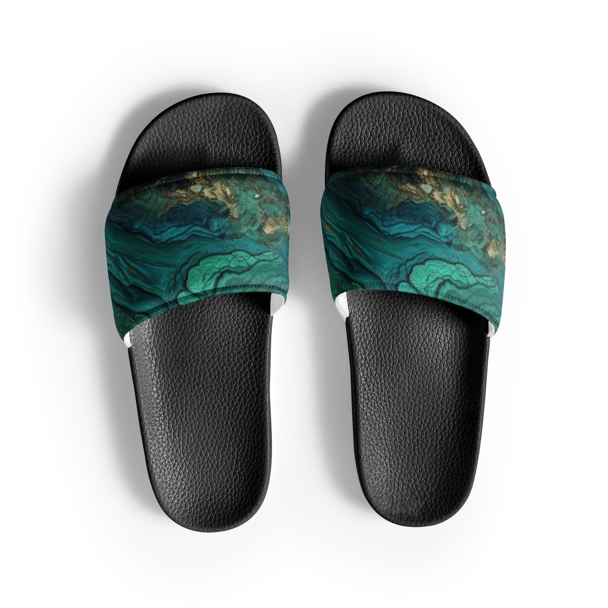 Chrysocolla Rock Women's Slides by Visual Verse - Image 1