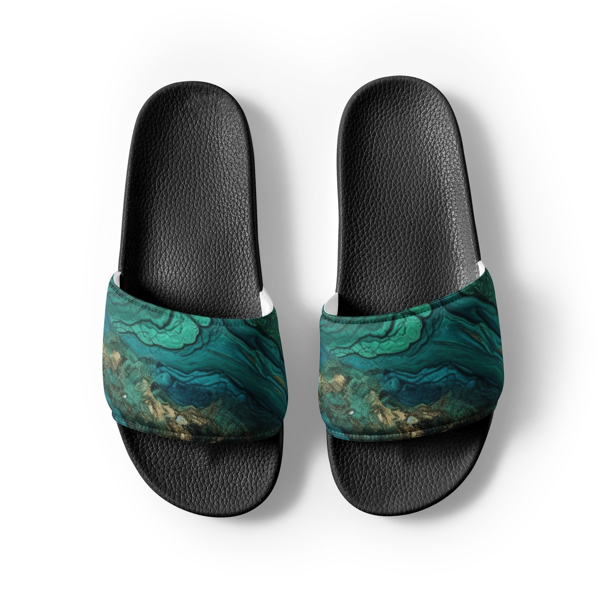 Chrysocolla Rock Women's Slides by Visual Verse - Image 2