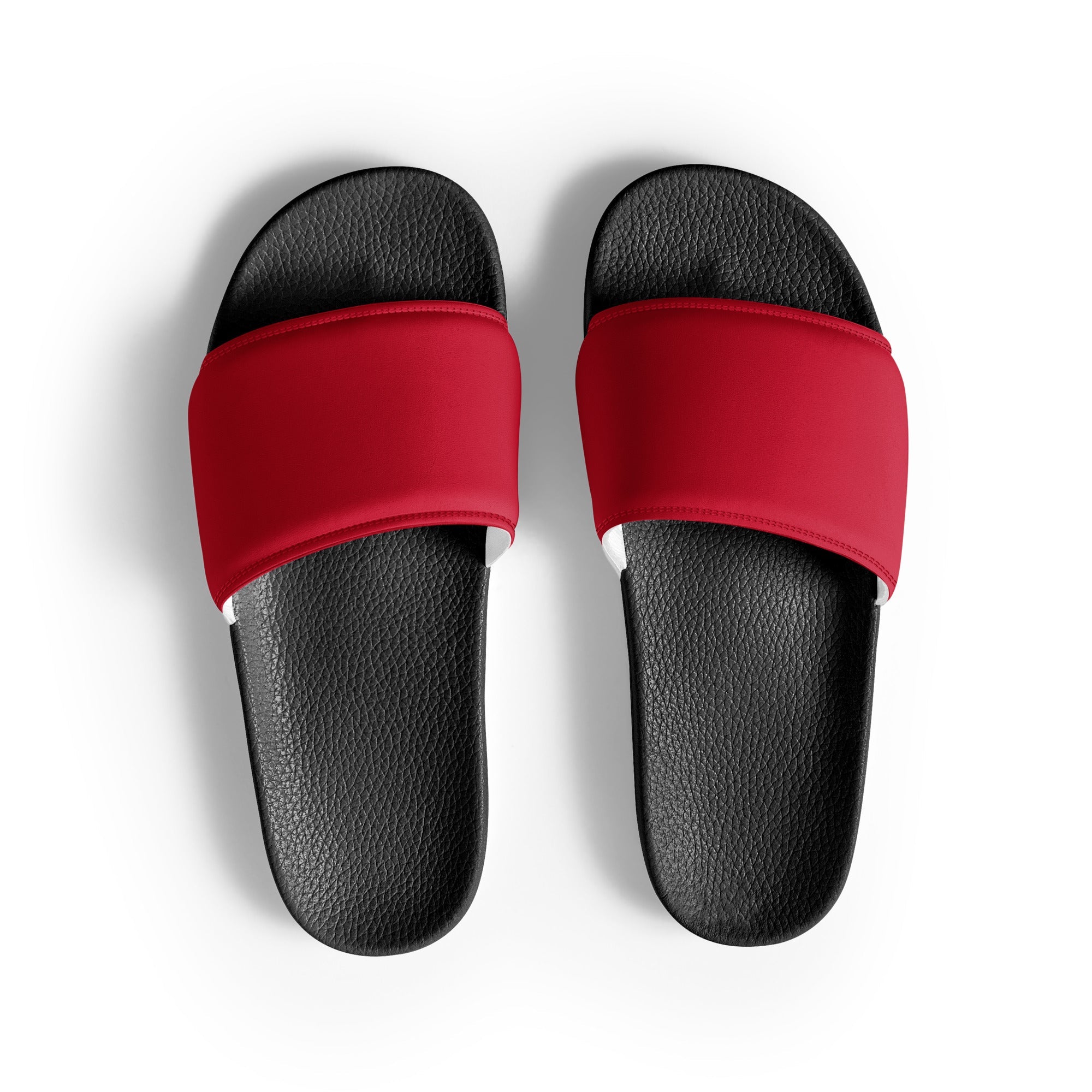 Cincinnati Red Color Men's Slides by Visual Verse - Image 1