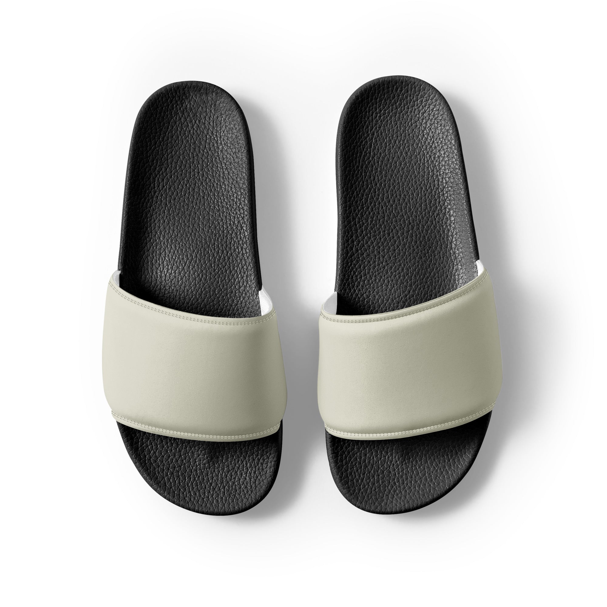 Citrine White Color Men's Slides by Visual Verse - Image 2