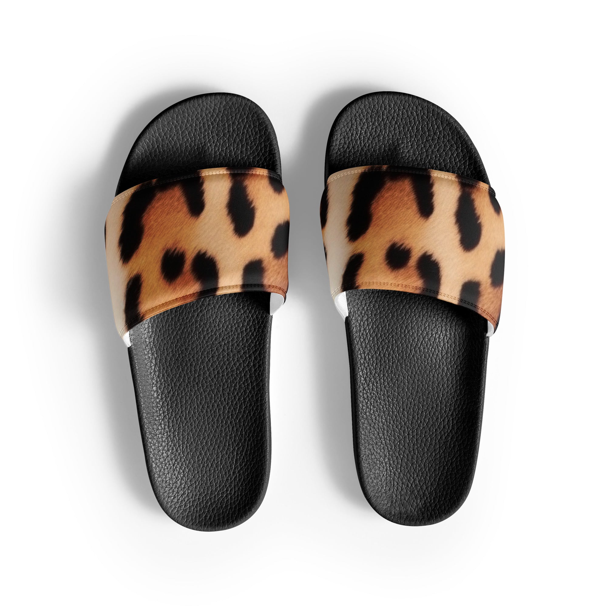 Classic Leopard Print Men's Slides by Visual Verse - Image 1