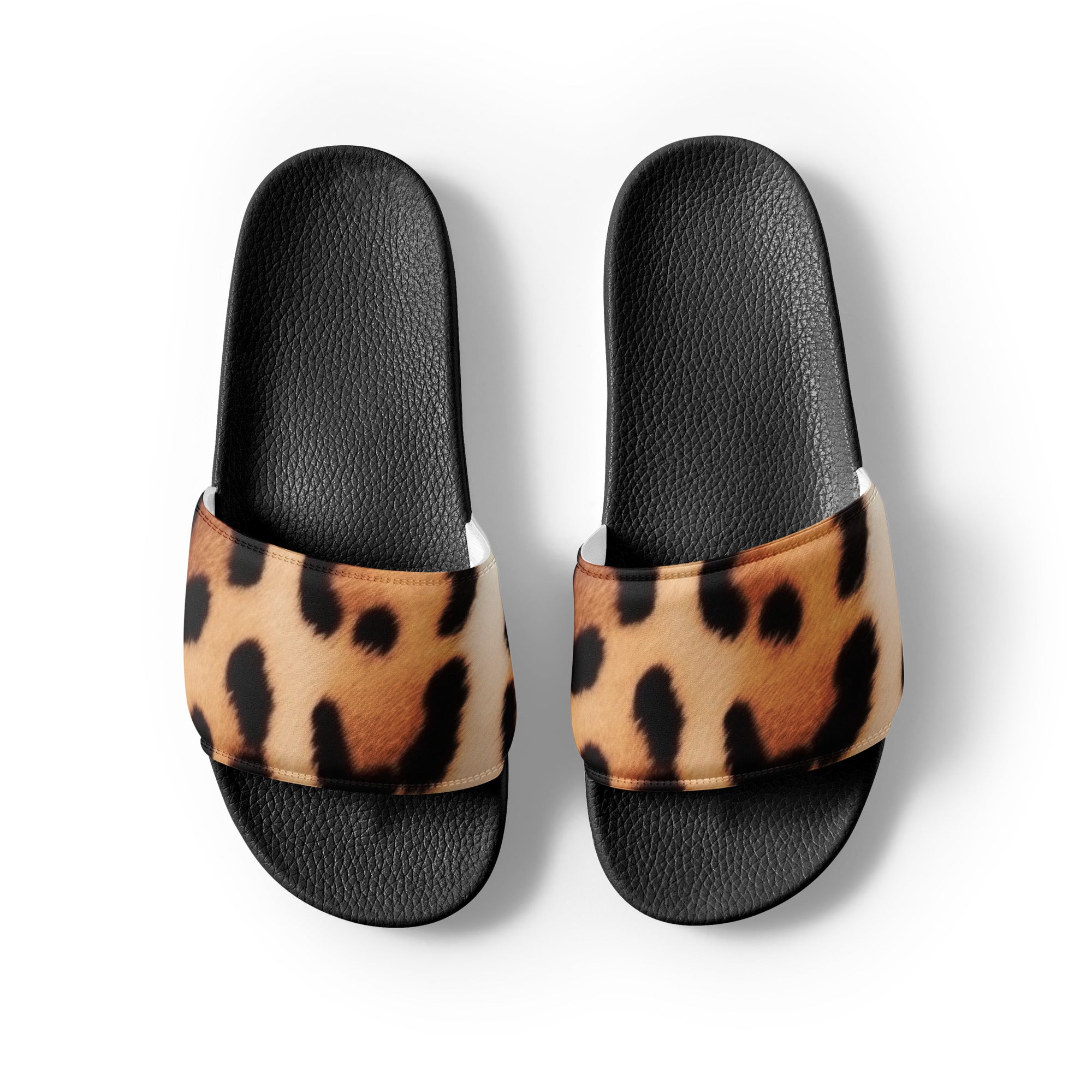 Classic Leopard Print Men's Slides by Visual Verse - Image 2