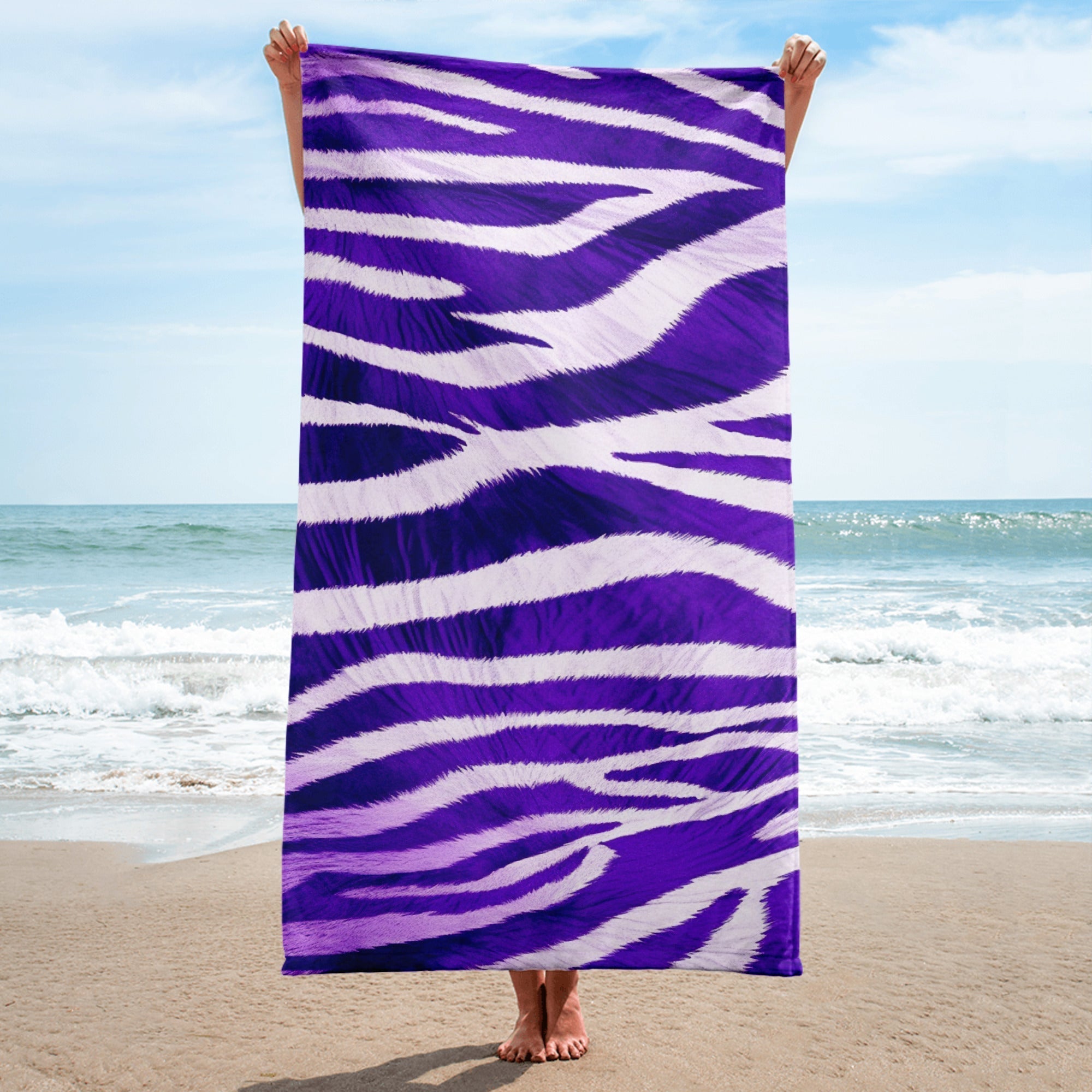 Classic Zebra Stripe Beach Towel by Visual Verse - Image 1