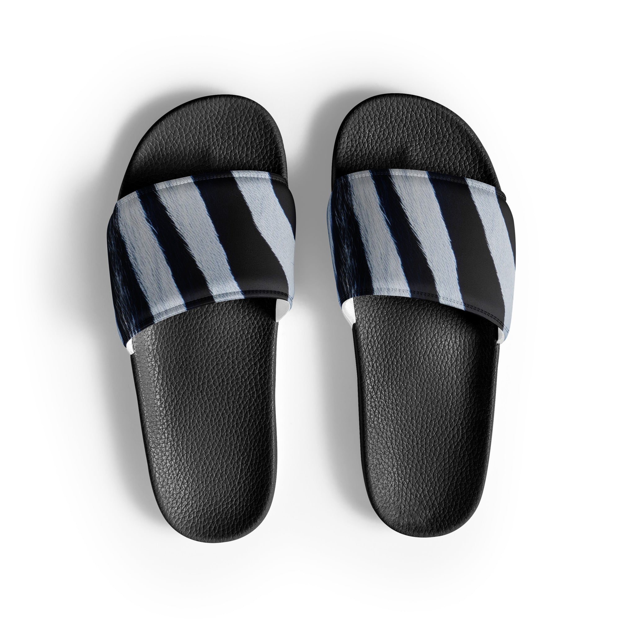 Classic Zebra Stripe Men's Slides by Visual Verse - Image 1