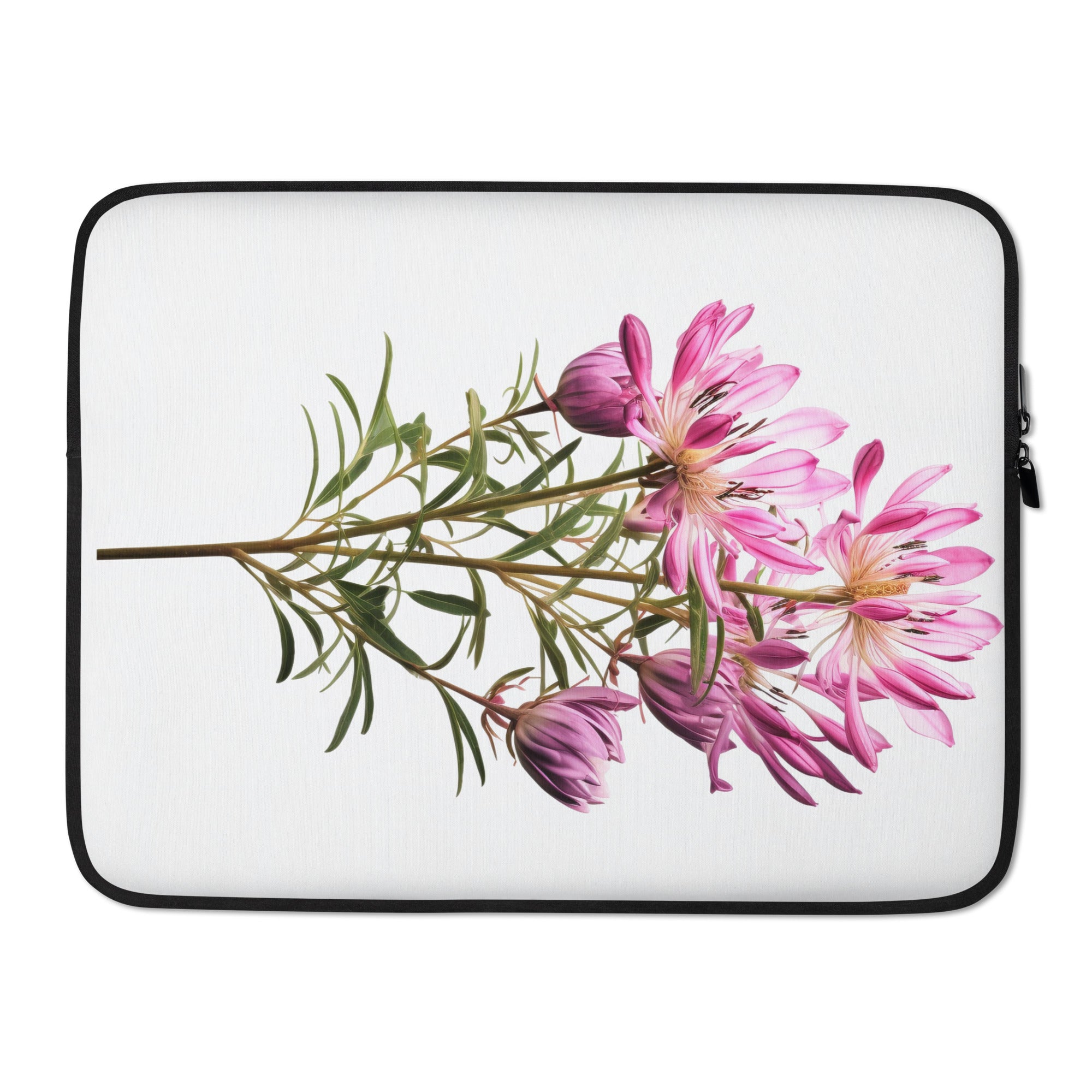 Cleome Flower Laptop Sleeve by Visual Verse - Image 1