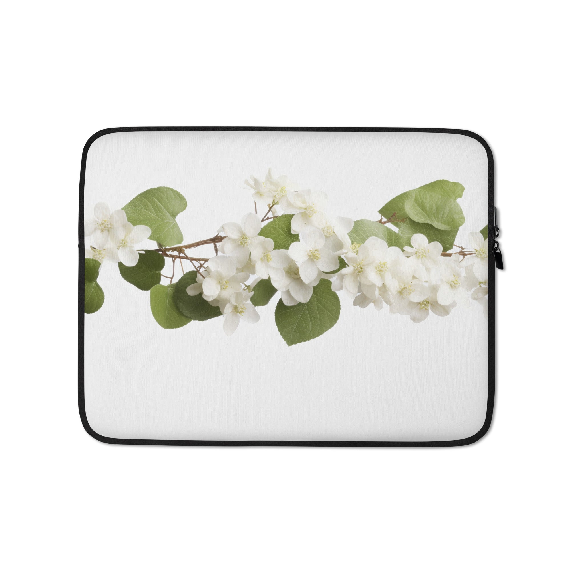 Climbing Hydrangea Flower Laptop Sleeve by Visual Verse - Image 2