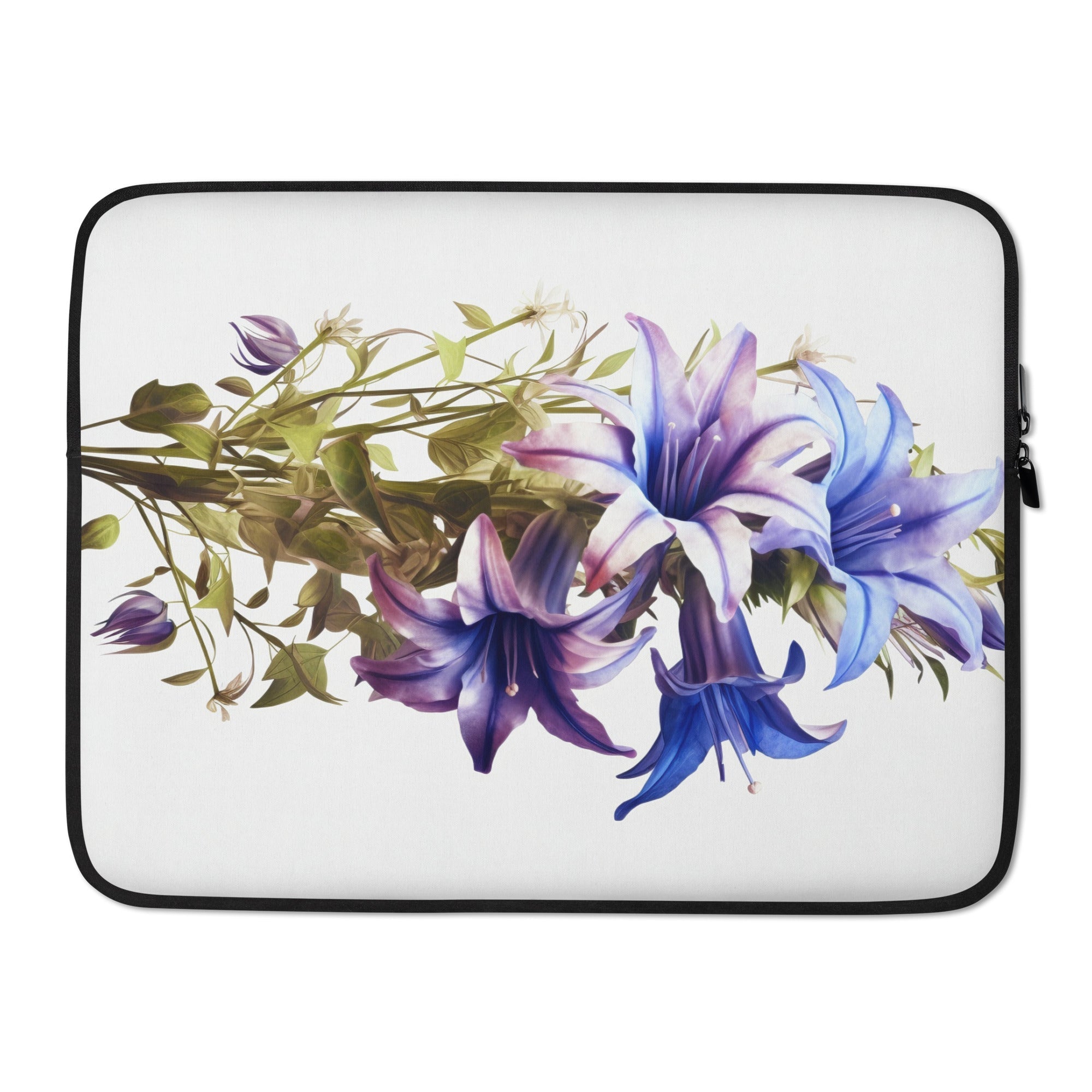 Clustered Bellflower Flower Laptop Sleeve by Visual Verse - Image 1