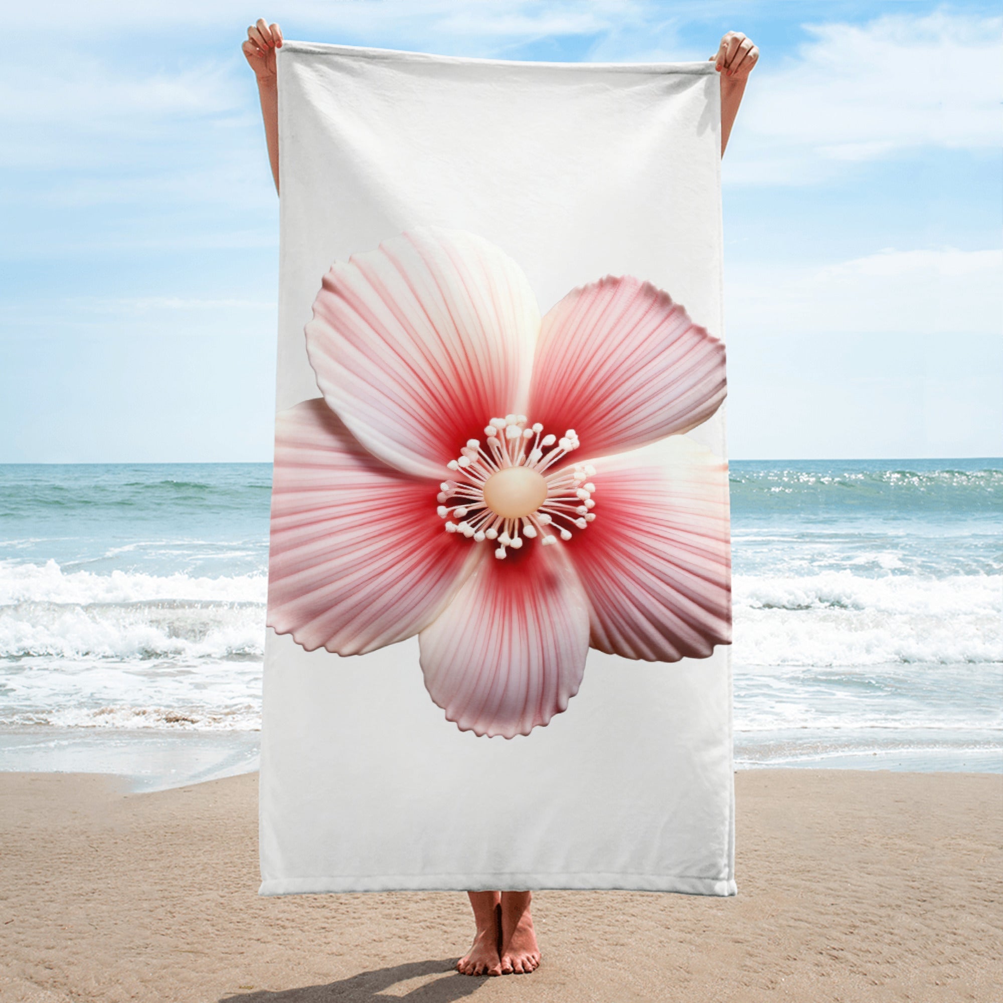 Cockle Flower Beach Towel by Visual Verse - Image 1