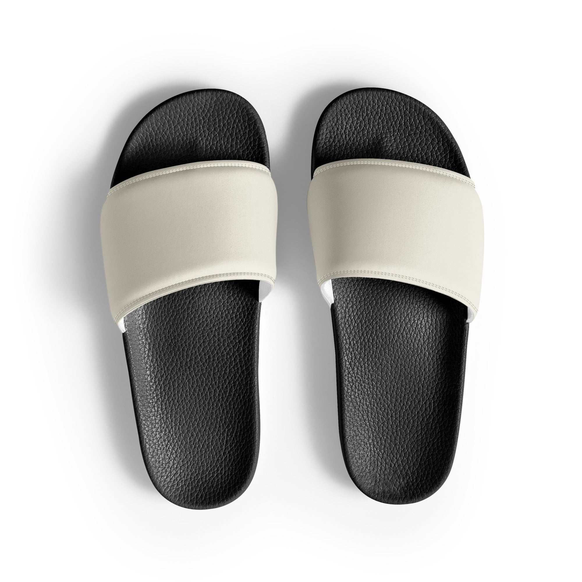 Coconut Butter Color Men's Slides by Visual Verse - Image 1