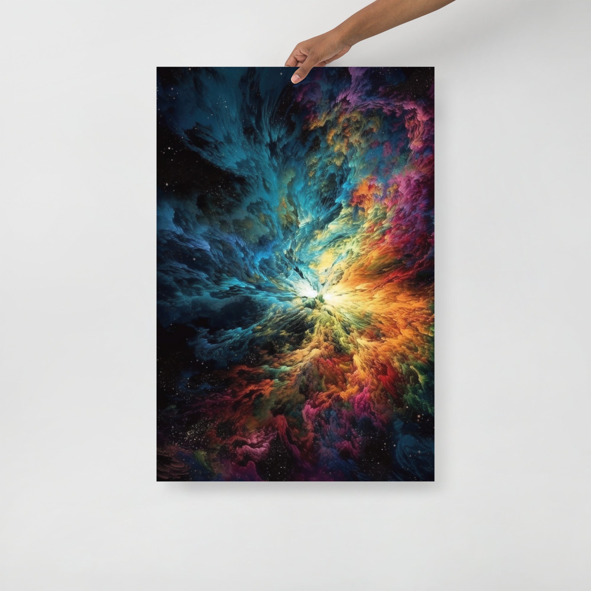 Colorful Cosmic Explosion Abstract Art Poster by Visual Verse - Image 1