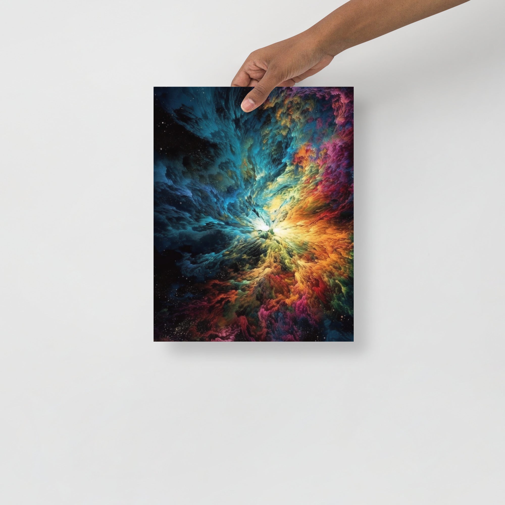 Colorful Cosmic Explosion Abstract Art Poster by Visual Verse - Image 2