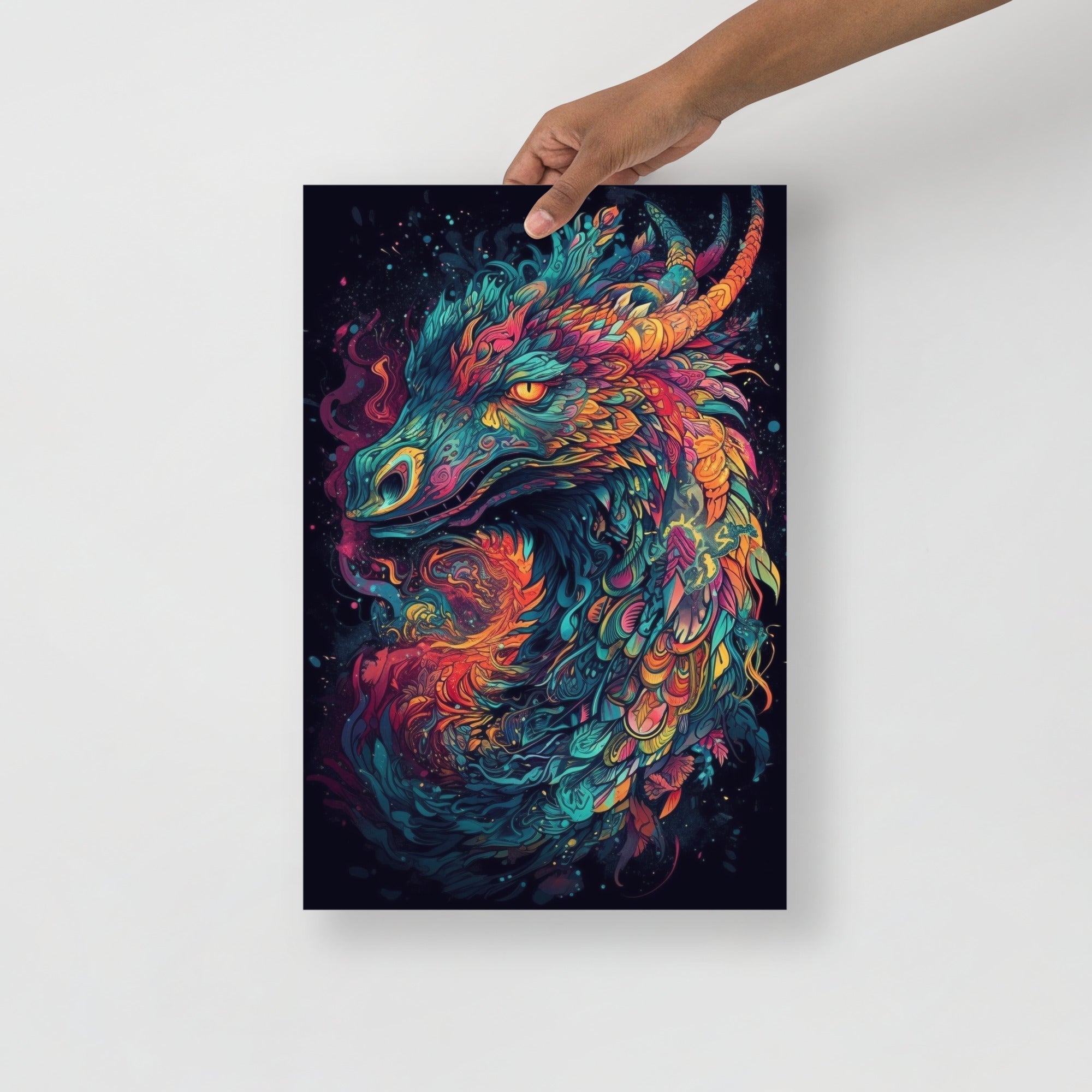 Colorful Psychedelic Mystical Creature Art Poster by Visual Verse - Image 2