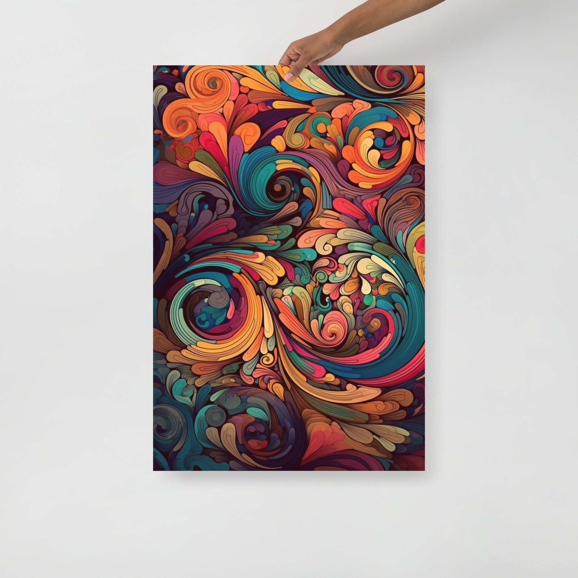 Colorful Psychedelic Pattern Abstract Art Poster by Visual Verse - Image 1