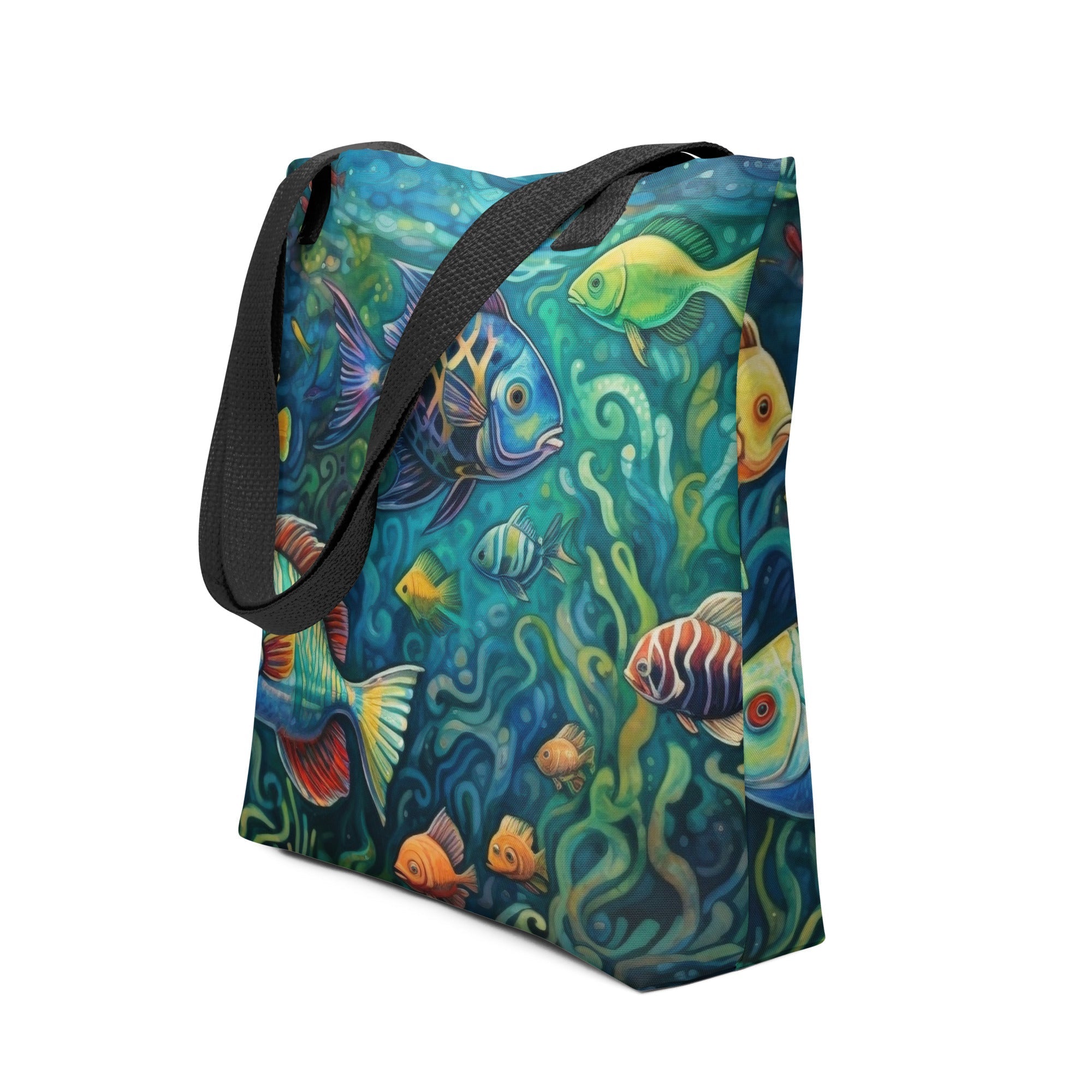 Colorful Underwater Scene Tote Bag by Visual Verse - Image 1