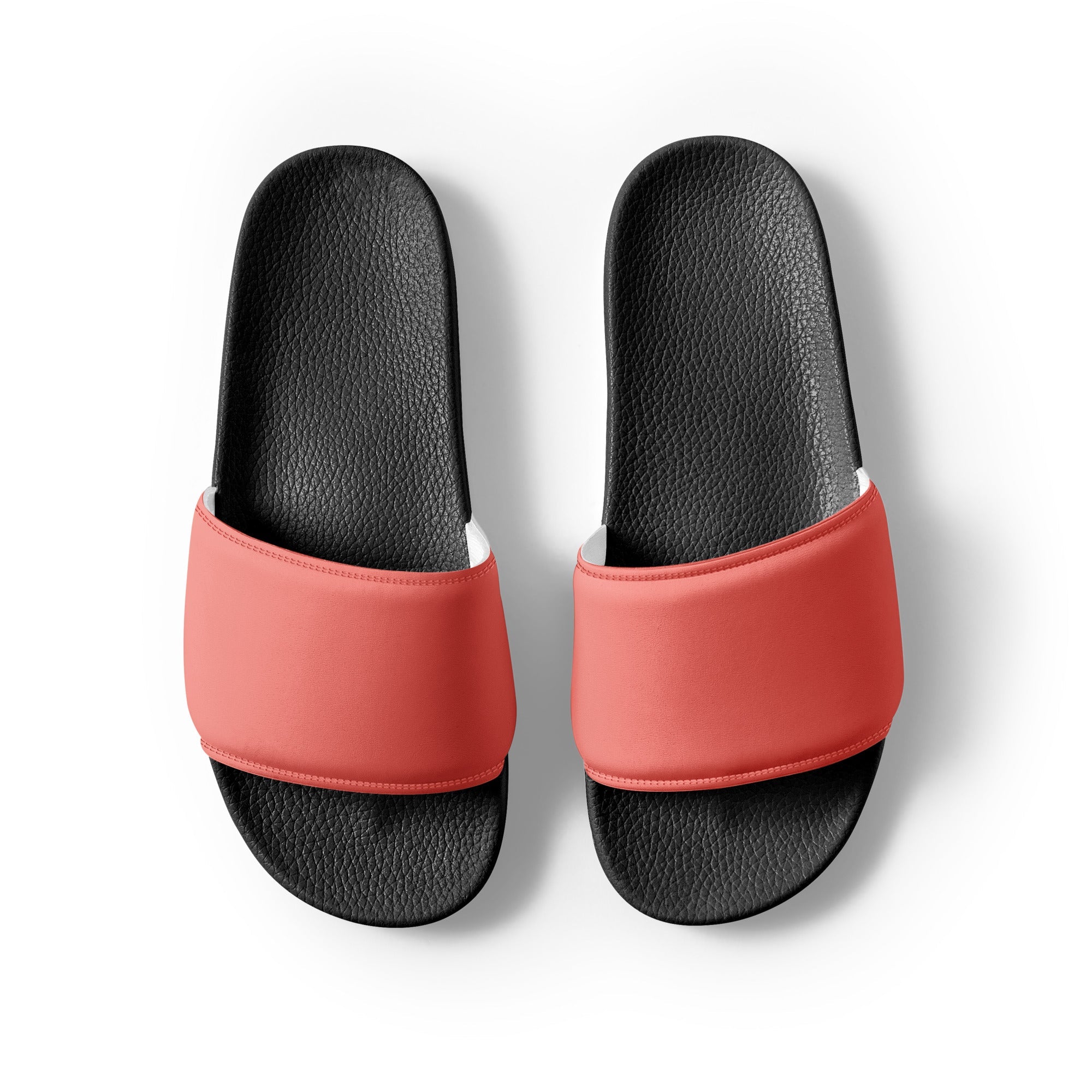 Congo Pink Color Men's Slides by Visual Verse - Image 2