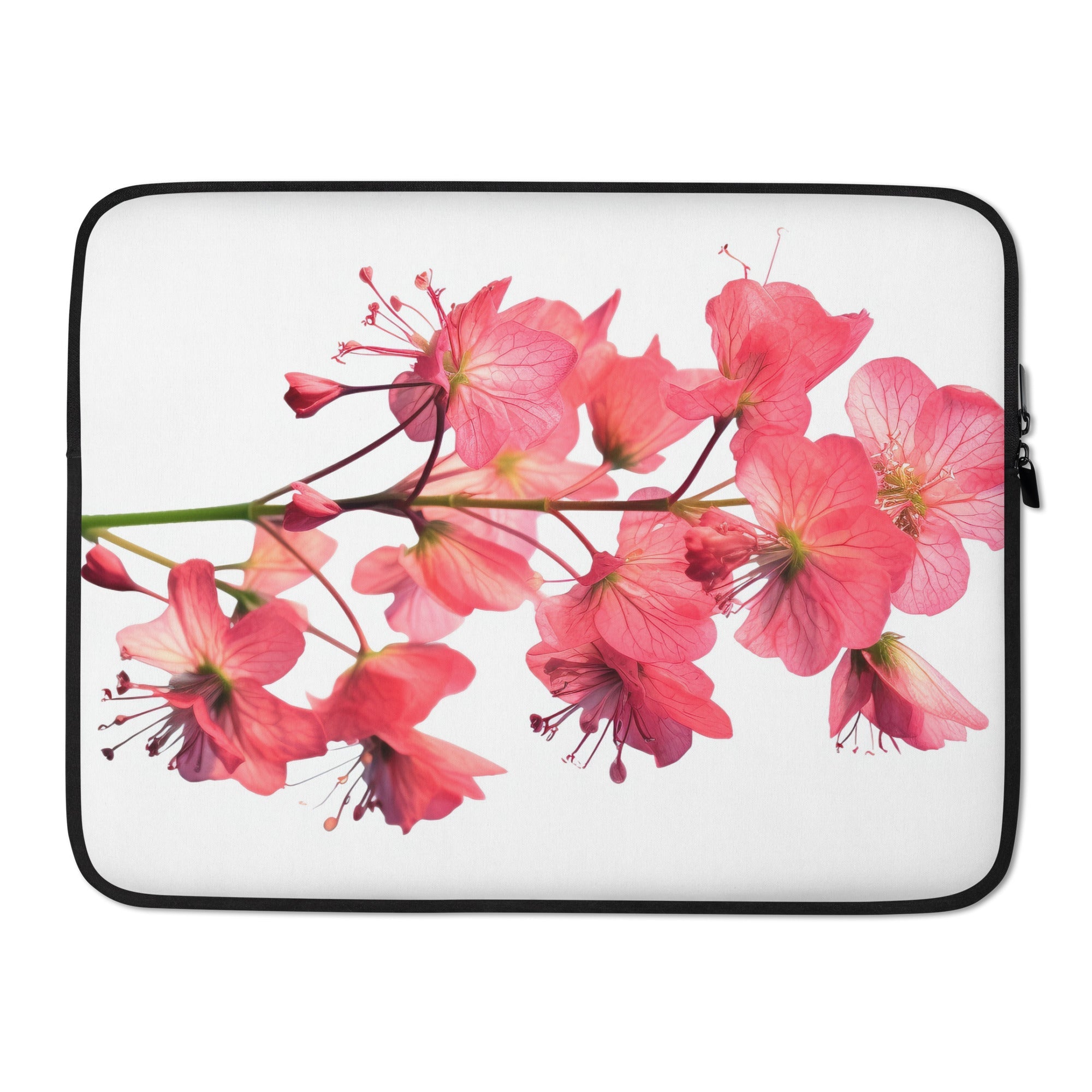 Coral Bells Carnival Watermelon Flower Laptop Sleeve by Visual Verse - Image 1