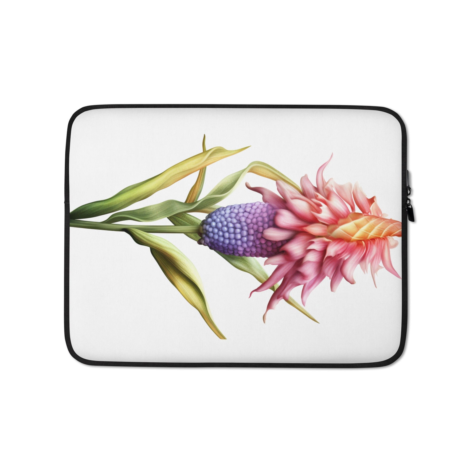 Corn Cockle Flower Laptop Sleeve by Visual Verse - Image 2