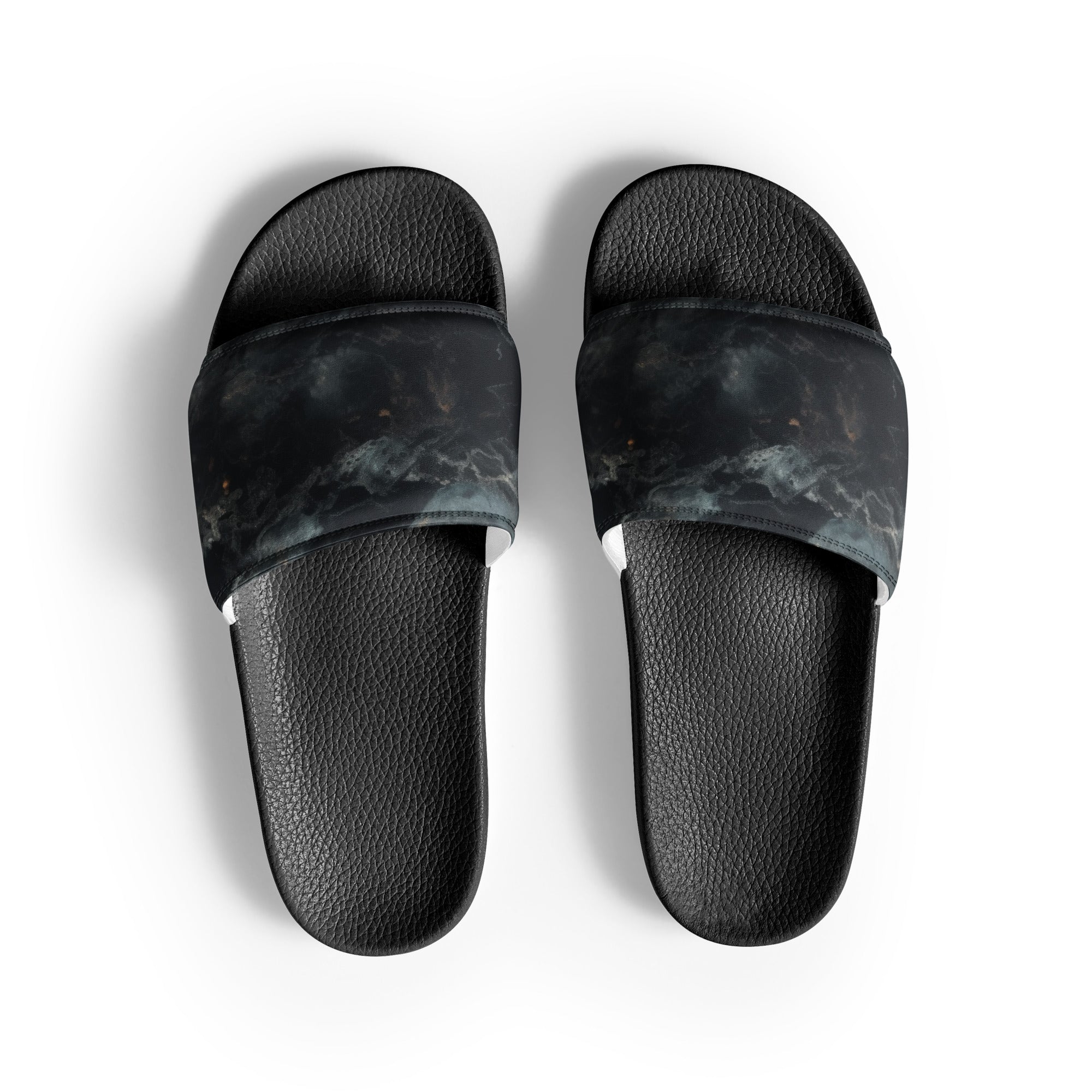 Cosmic Black Granite Men's Slides by Visual Verse - Image 1