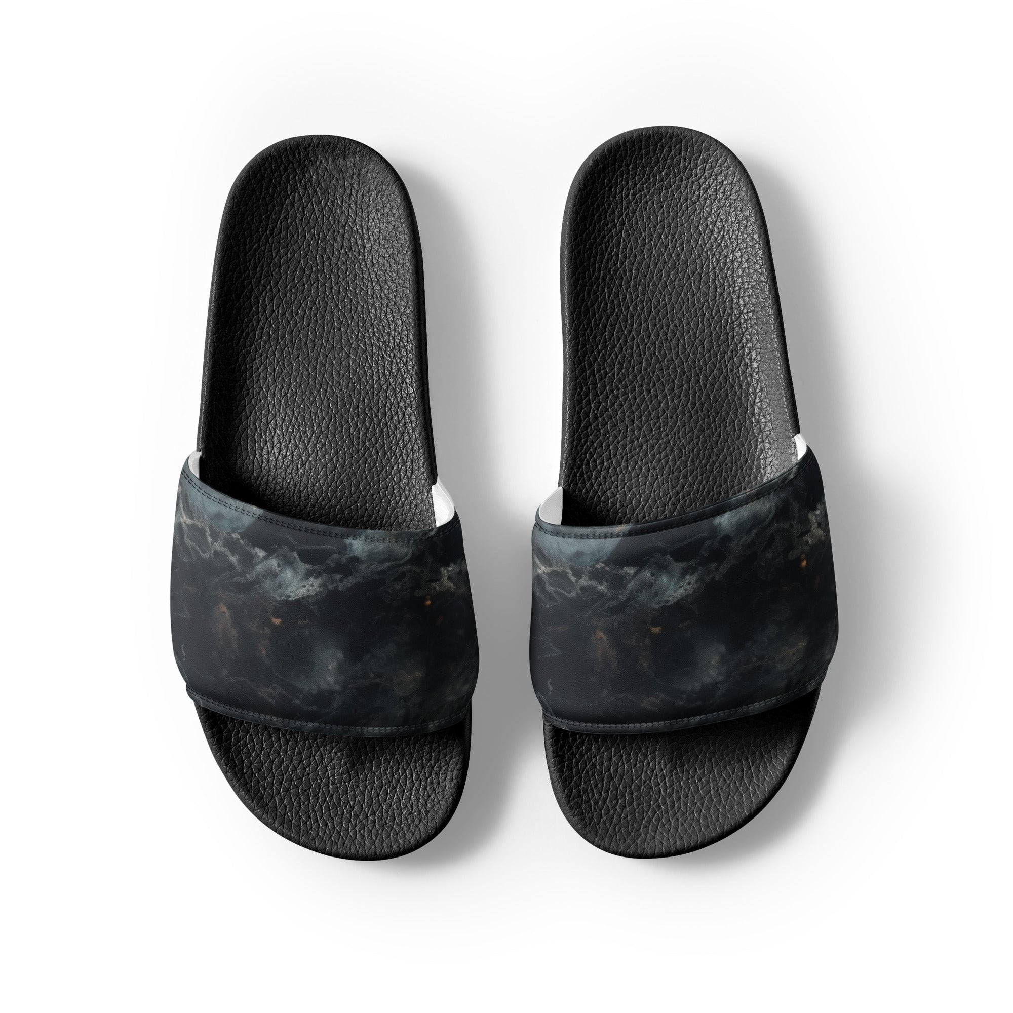 Cosmic Black Granite Men's Slides by Visual Verse - Image 2