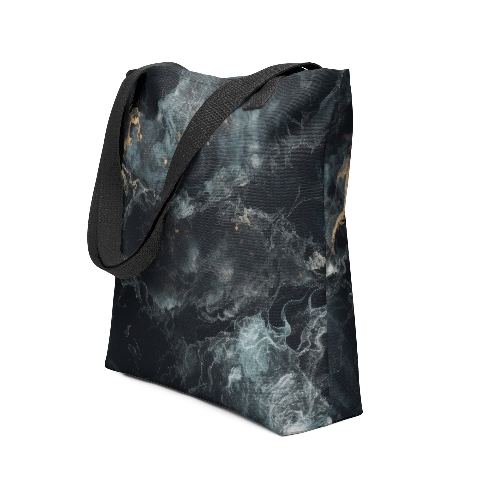 Cosmic Black Granite Tote Bag by Visual Verse - Image 1