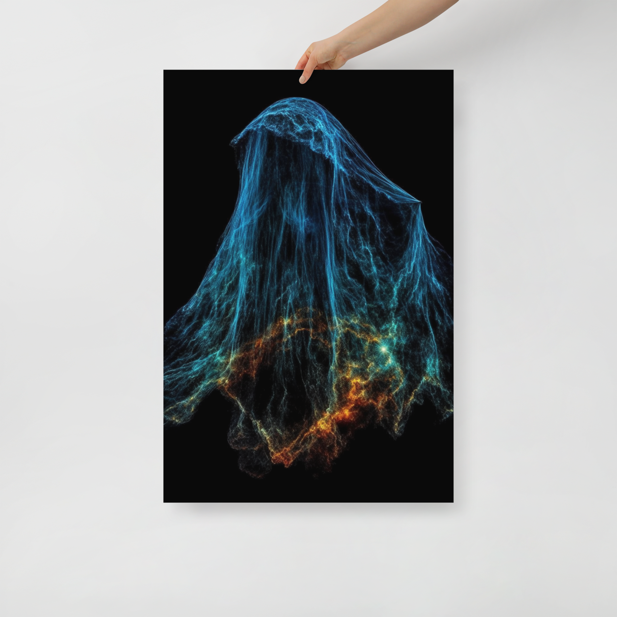 Cosmic Gossamer Veil Nebula Shroud Art Poster by Visual Verse - Image 1