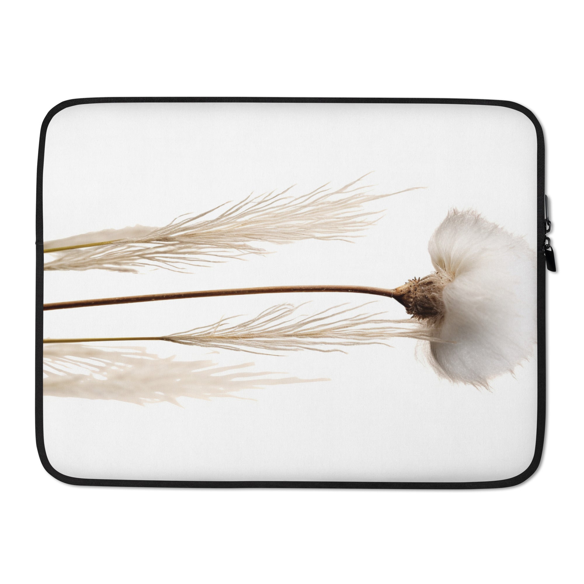 Cotton Grass Flower Laptop Sleeve by Visual Verse - Image 1