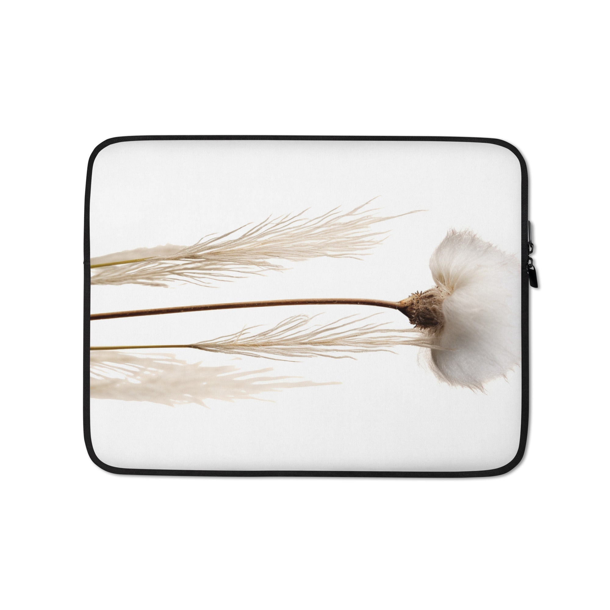 Cotton Grass Flower Laptop Sleeve by Visual Verse - Image 2